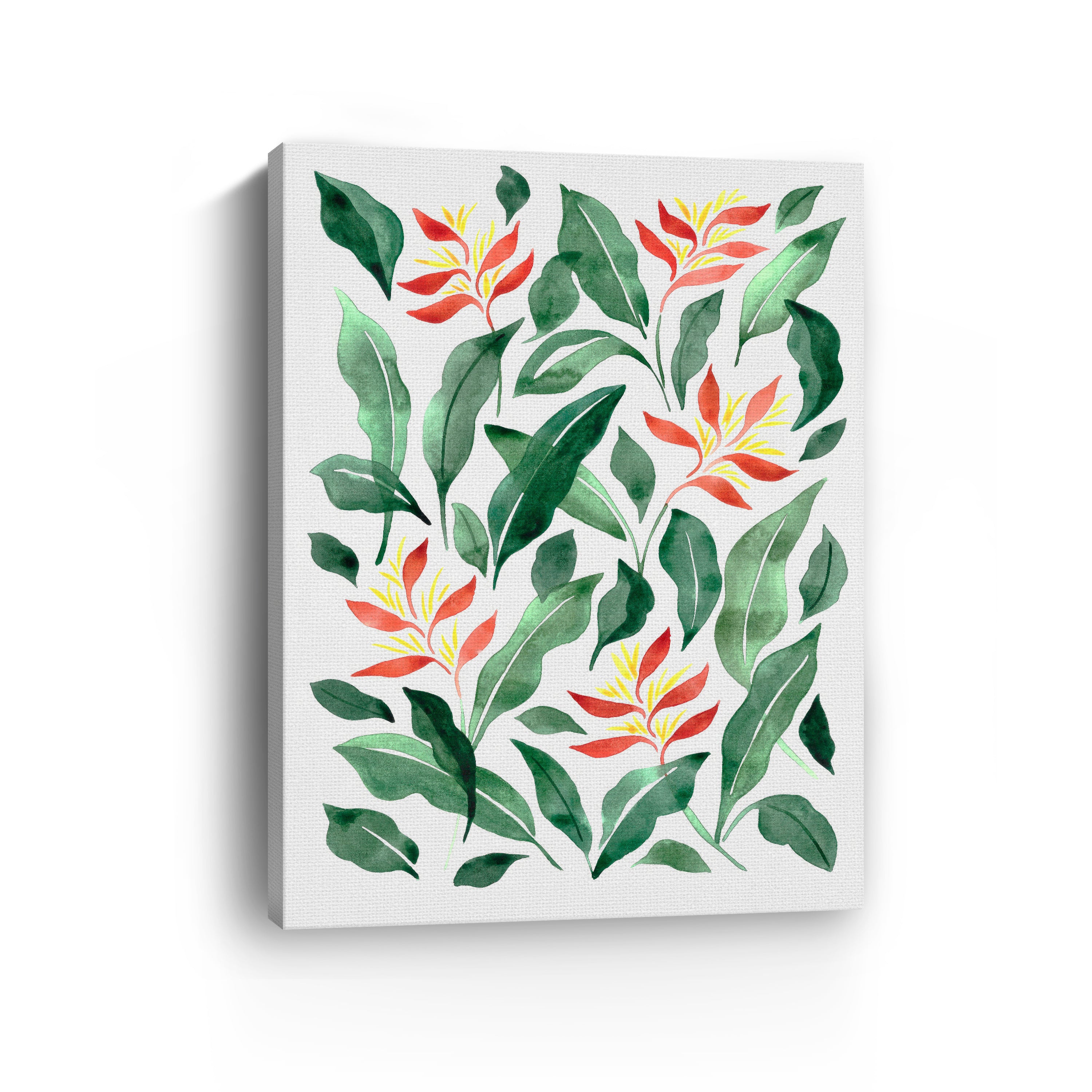 Parakeet Flower Canvas Giclee