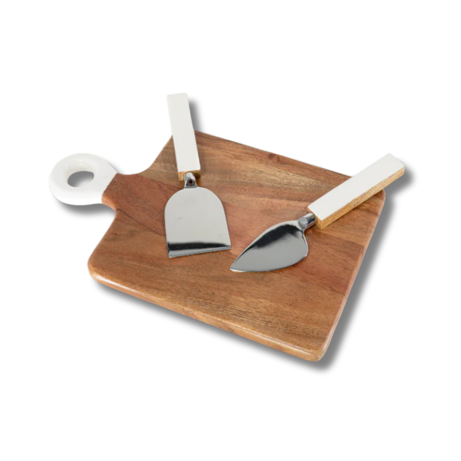 Jeanne Fitz Wood + White Collection, Mini Charcuterie Board and Set of 2 Knives