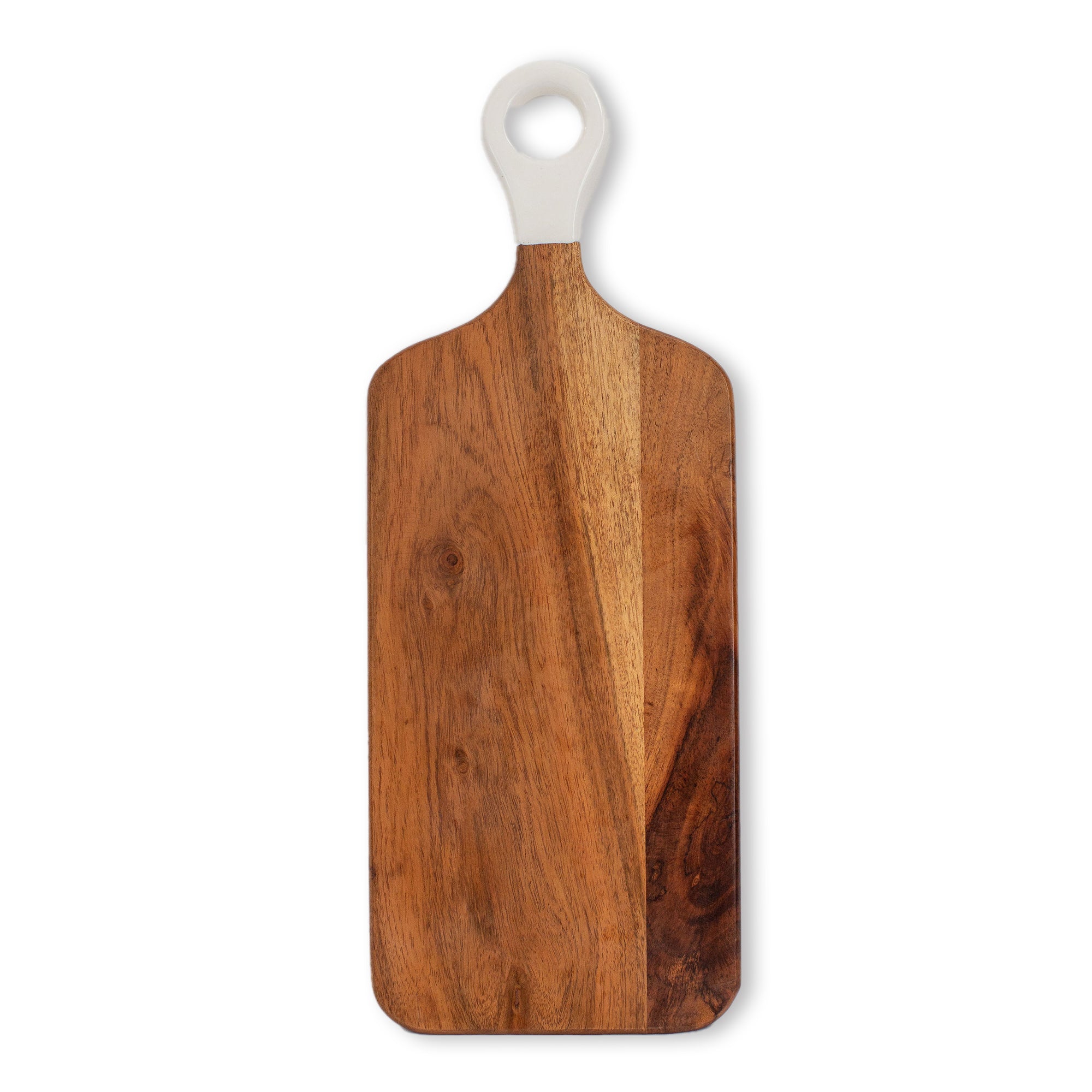 Wood + White Collection Acacia Wood Rectangle Charcuterie Board