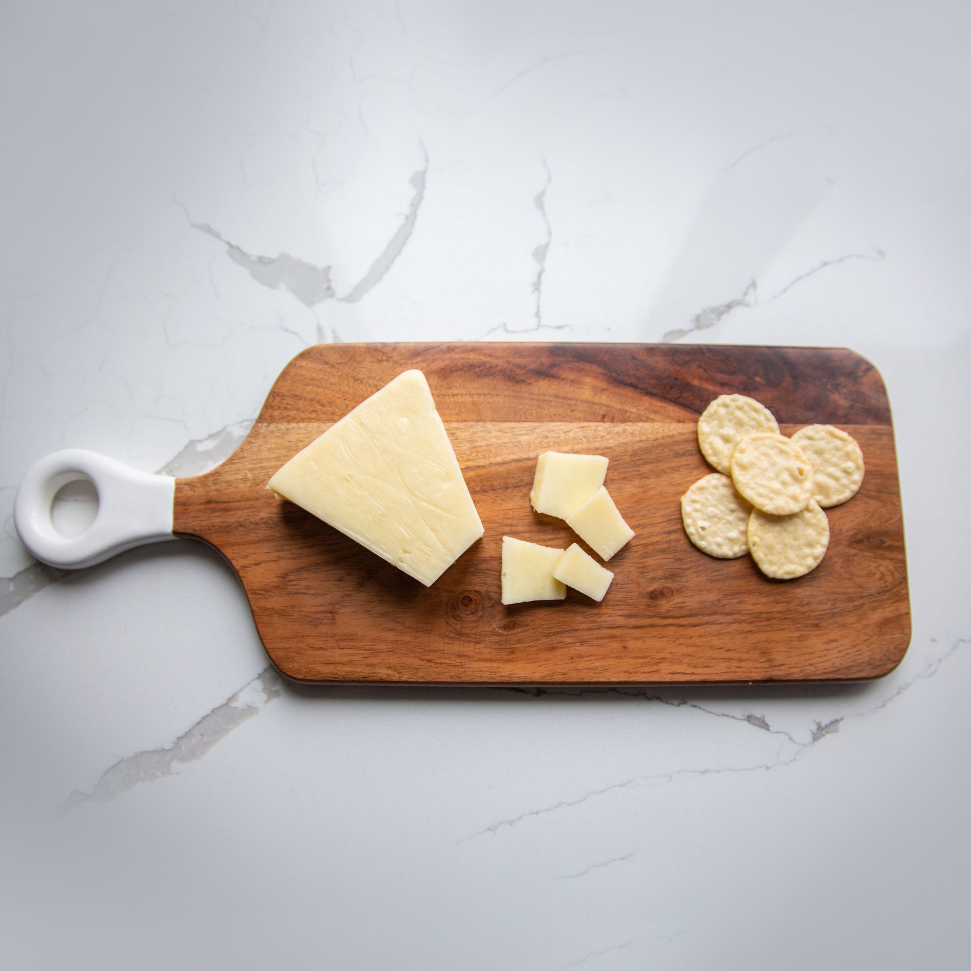 Wood + White Collection Acacia Wood Rectangle Charcuterie Board