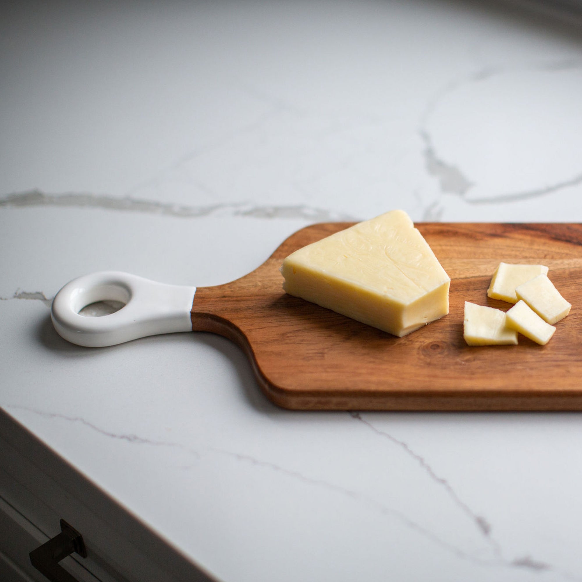 Wood + White Collection Acacia Wood Rectangle Charcuterie Board