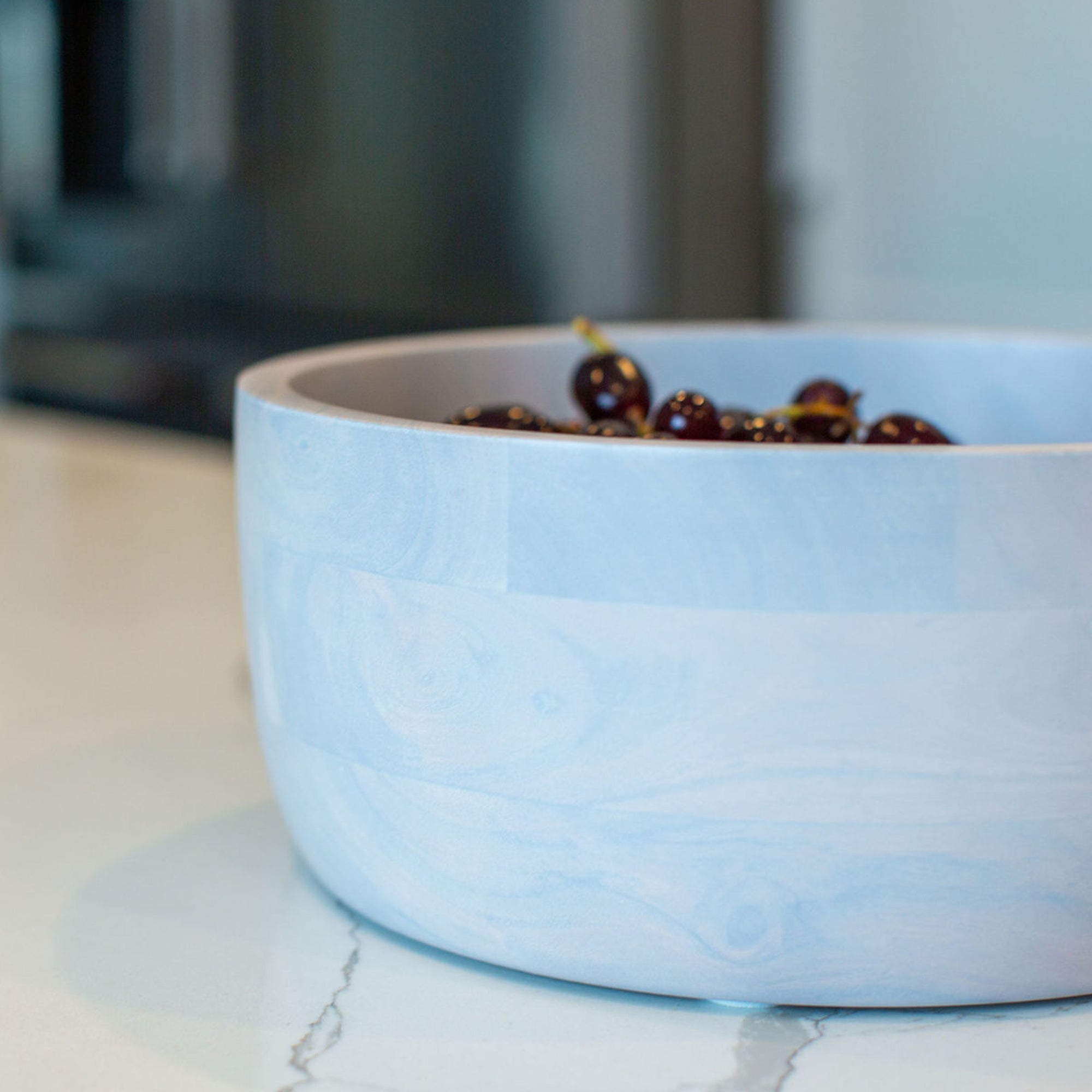 Whitewash Collection Acacia Wood Round Serving Bowl