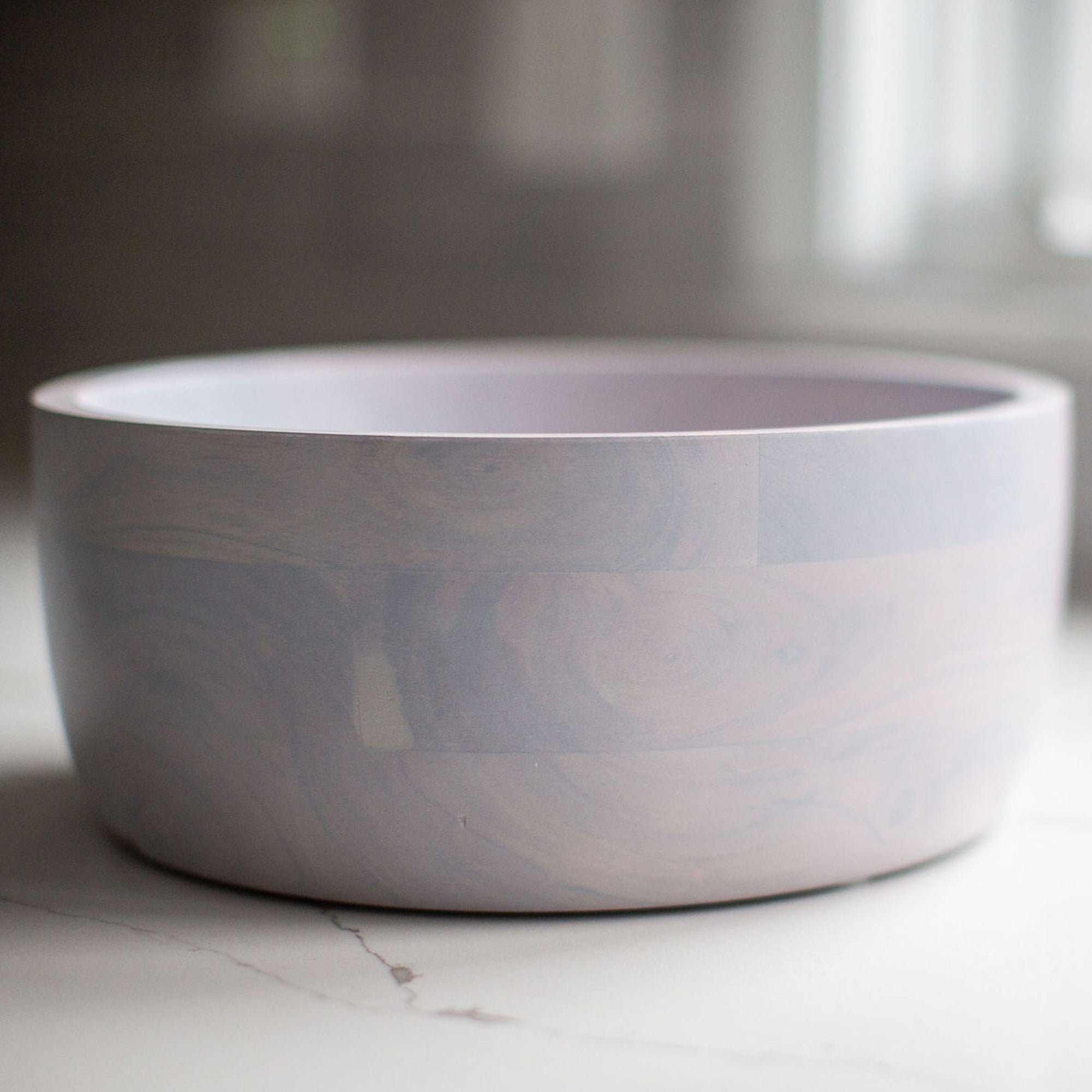 Whitewash Collection Acacia Wood Round Serving Bowl