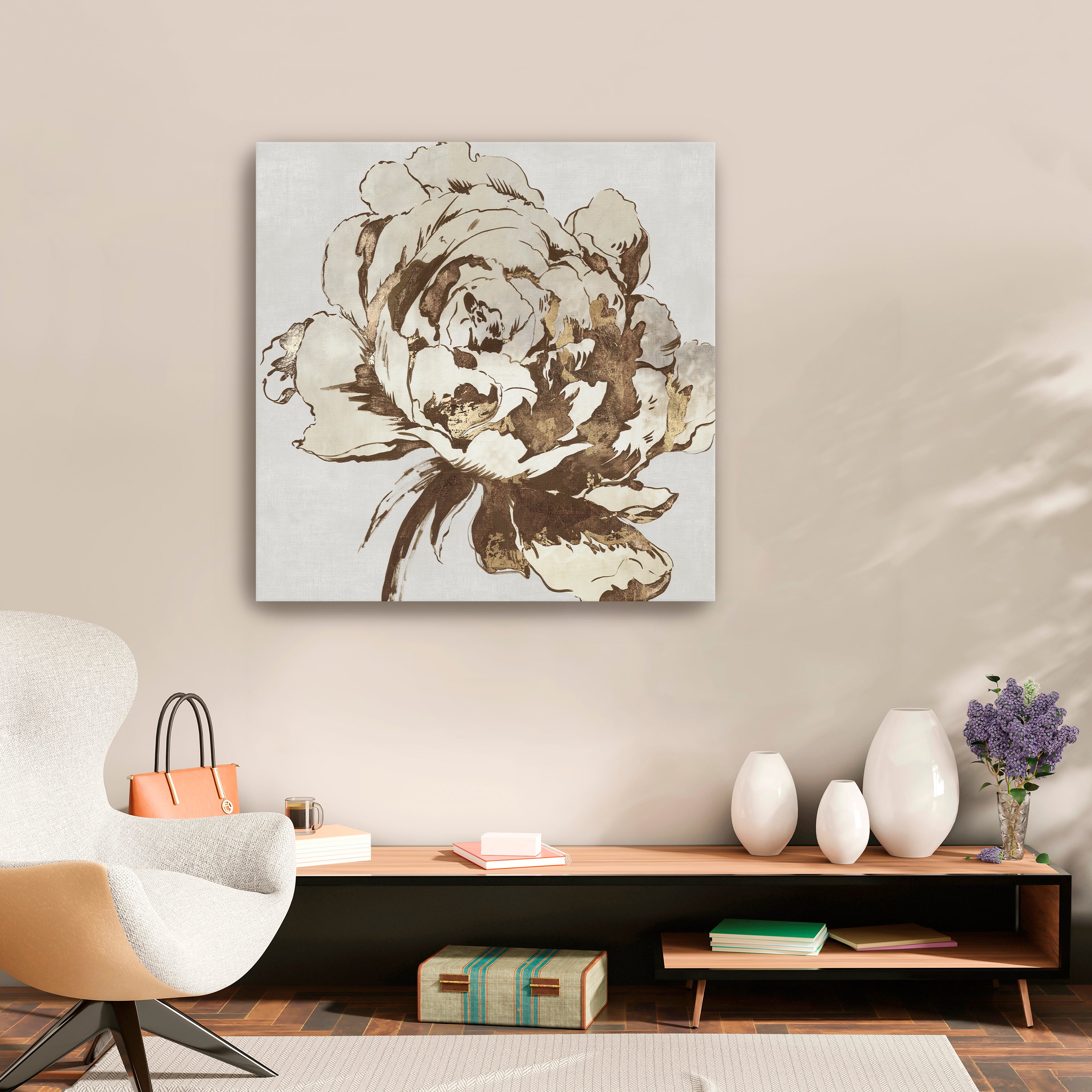 Golden Flower I Canvas Giclee