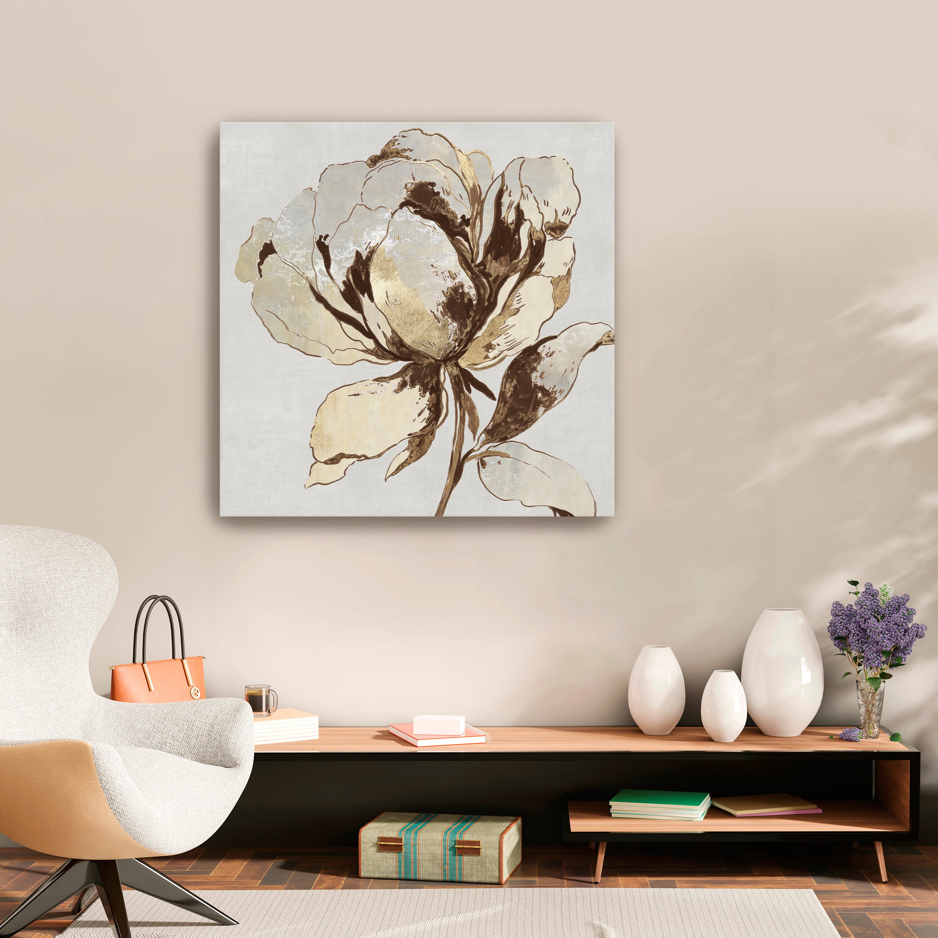 Golden Flower II Canvas Giclee