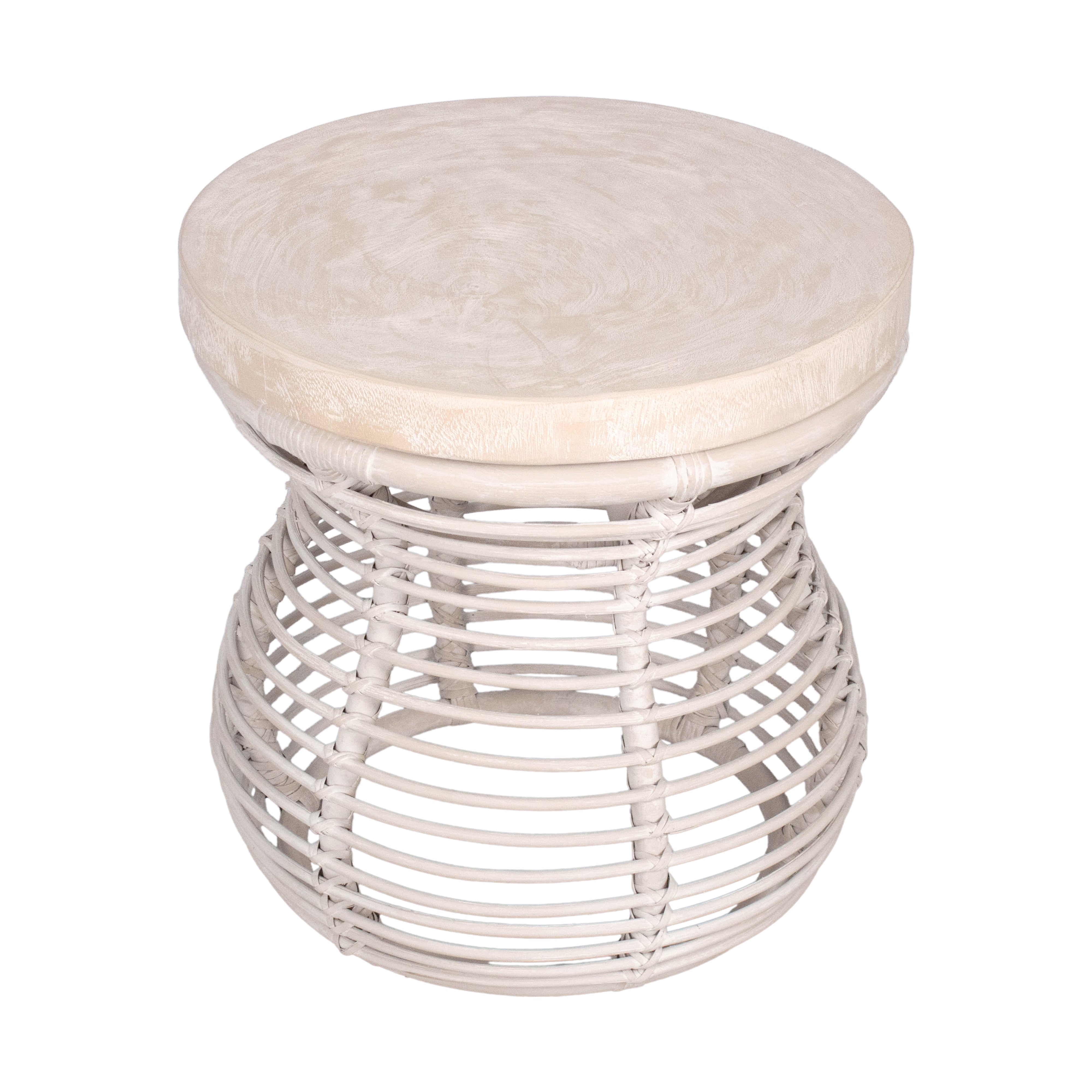 19.75"W Side Table with Wood Top