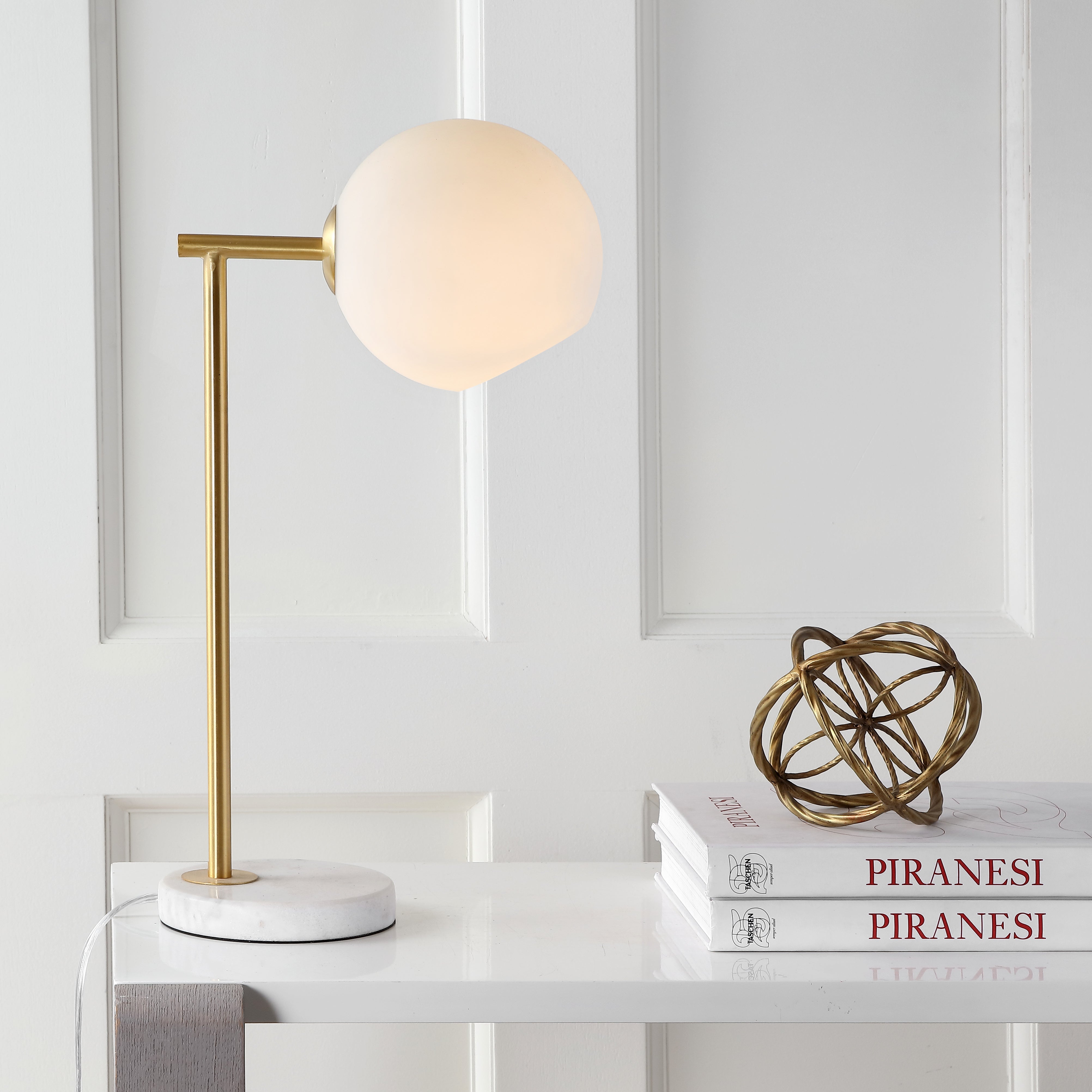 Charles Contemporary Modern Metal/Marble LED Table Lamp