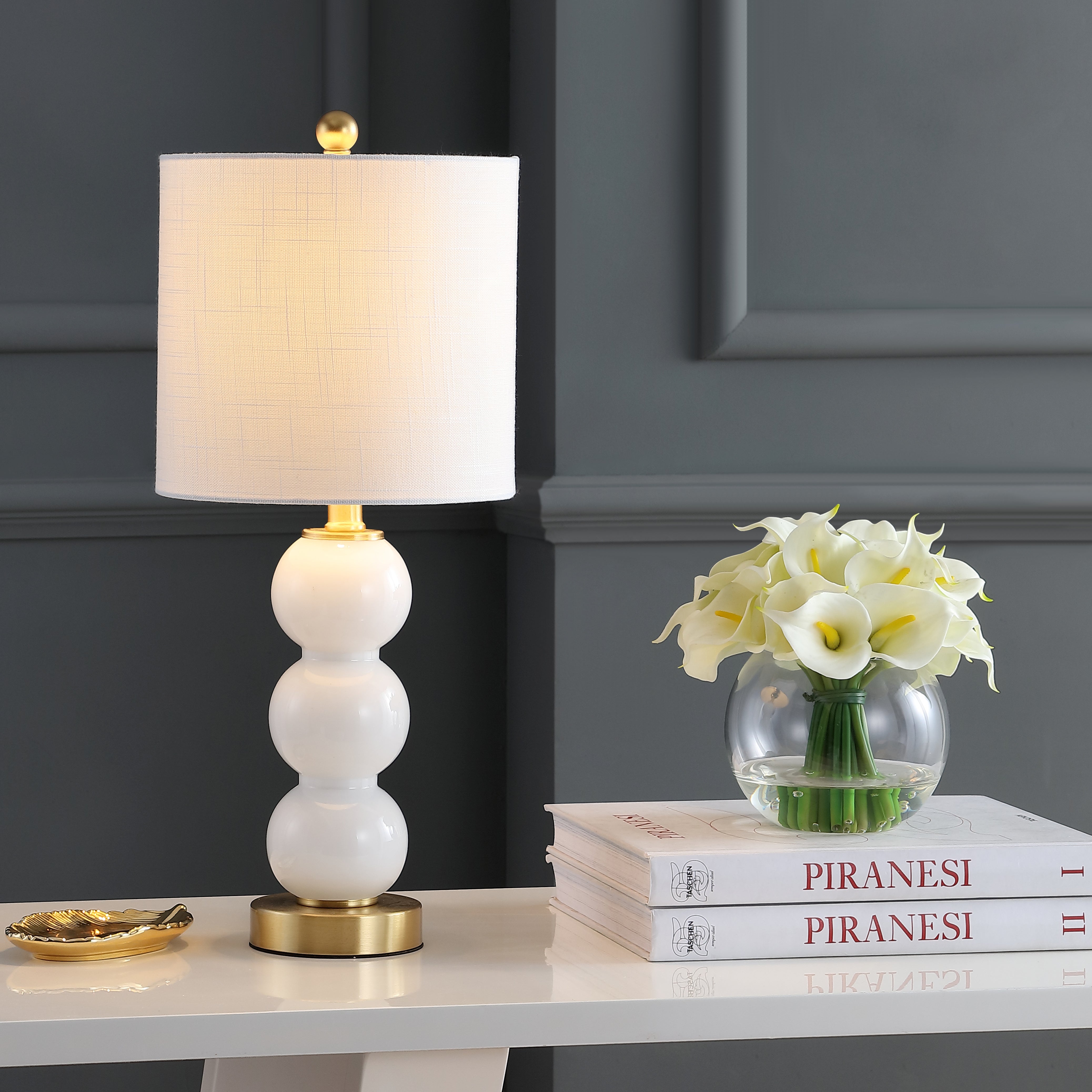 February Glass/Metal LED Table Lamp