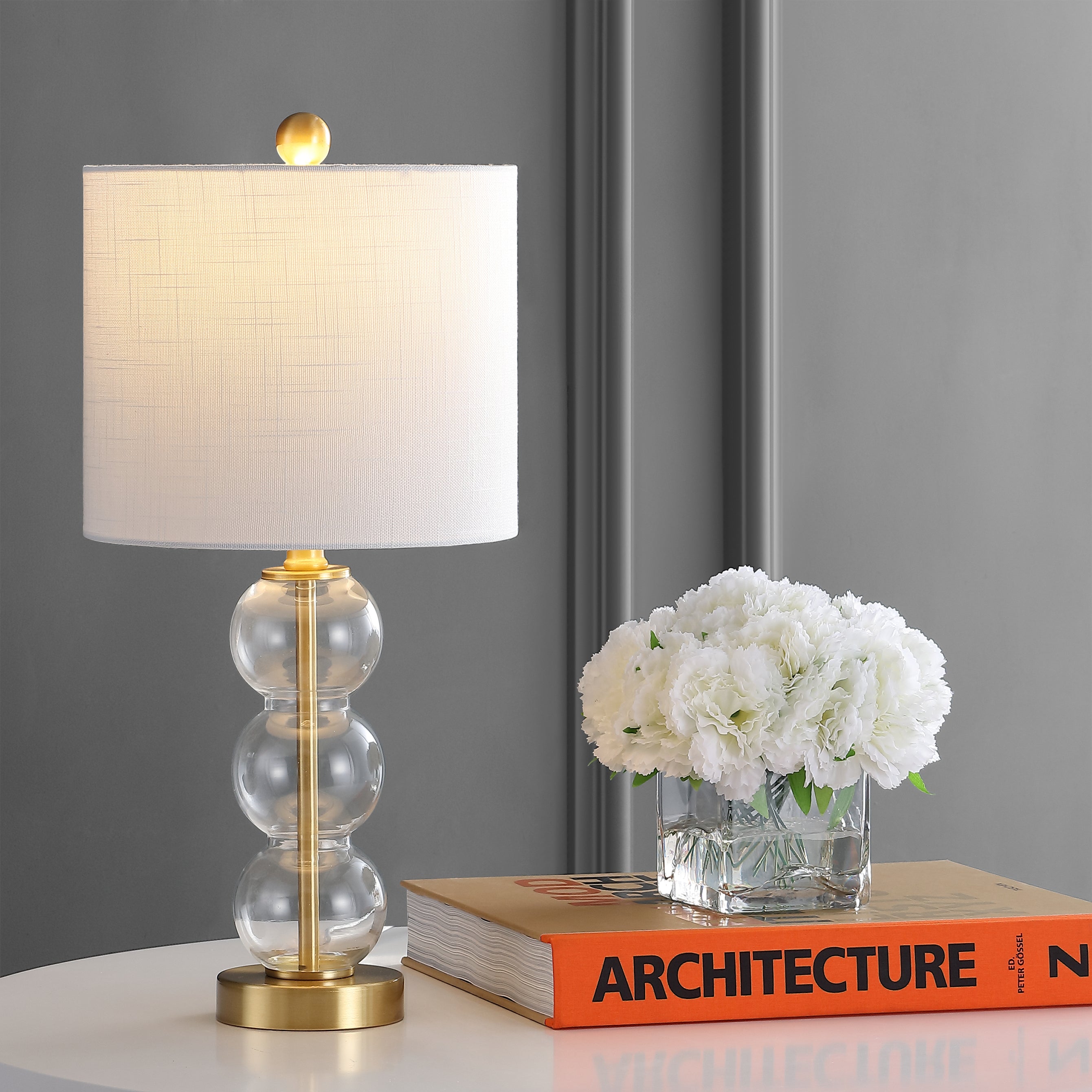 February Glass/Metal LED Table Lamp