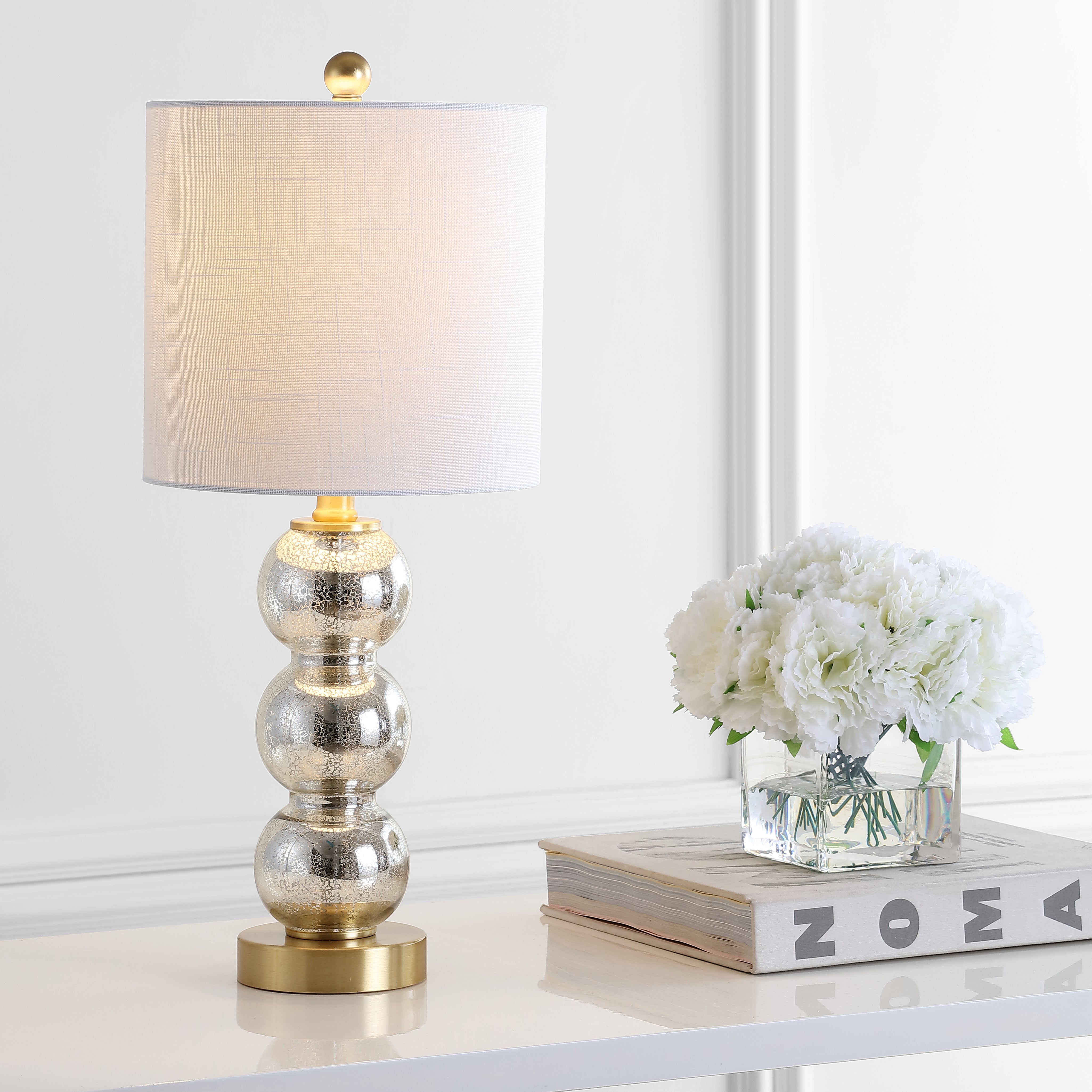 February Glass/Metal LED Table Lamp