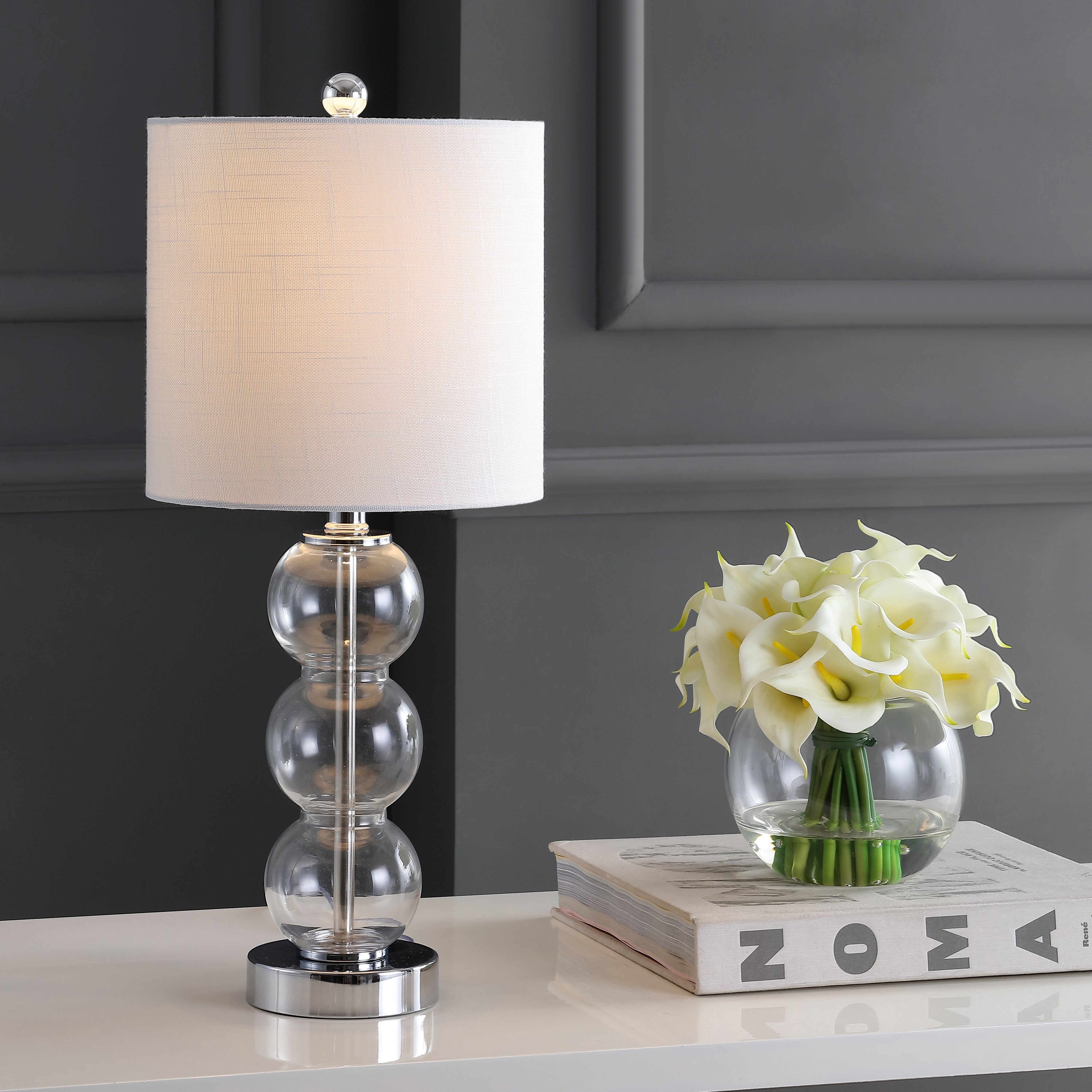 February Glass/Metal LED Table Lamp