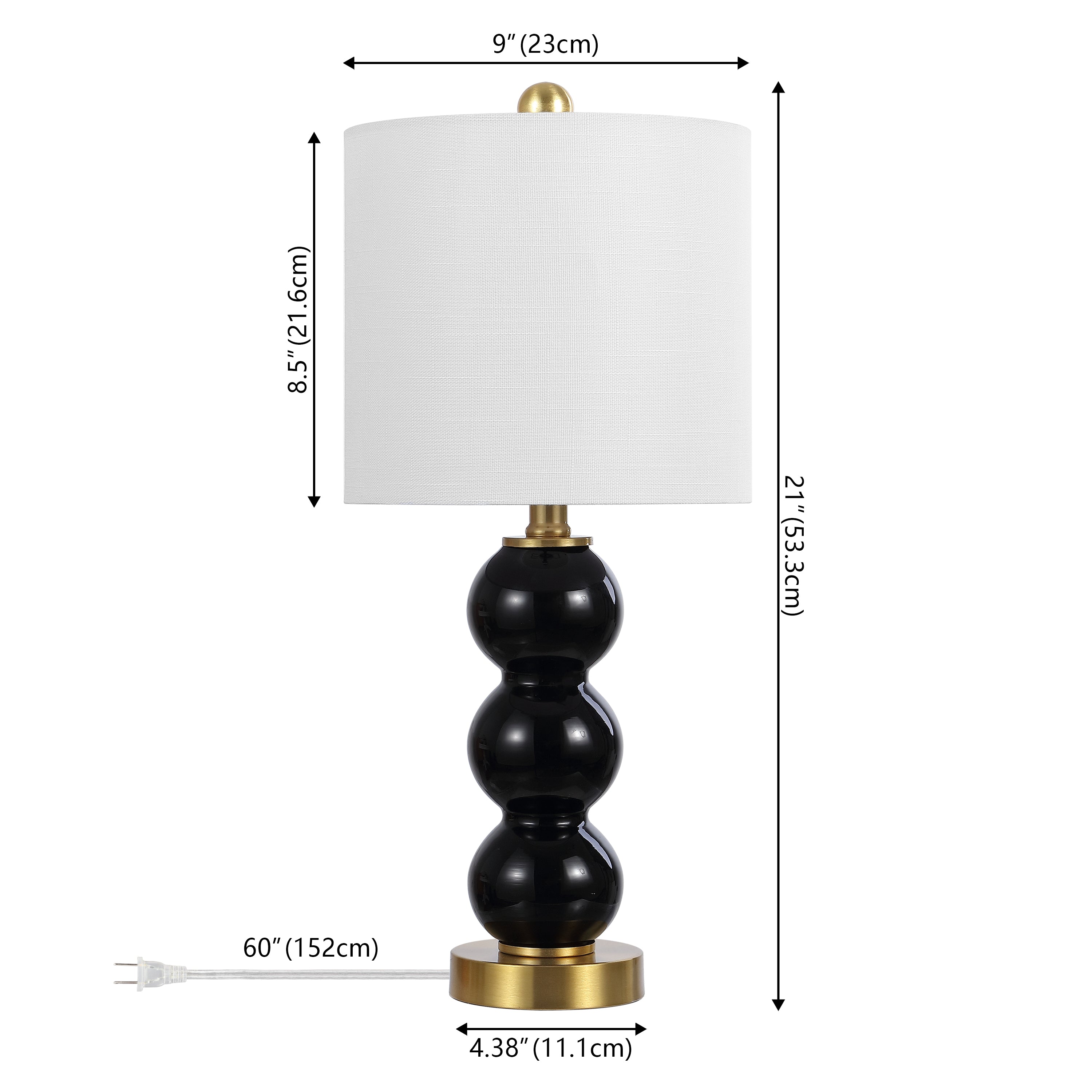 February 21" Glass/Metal LED Table Lamp