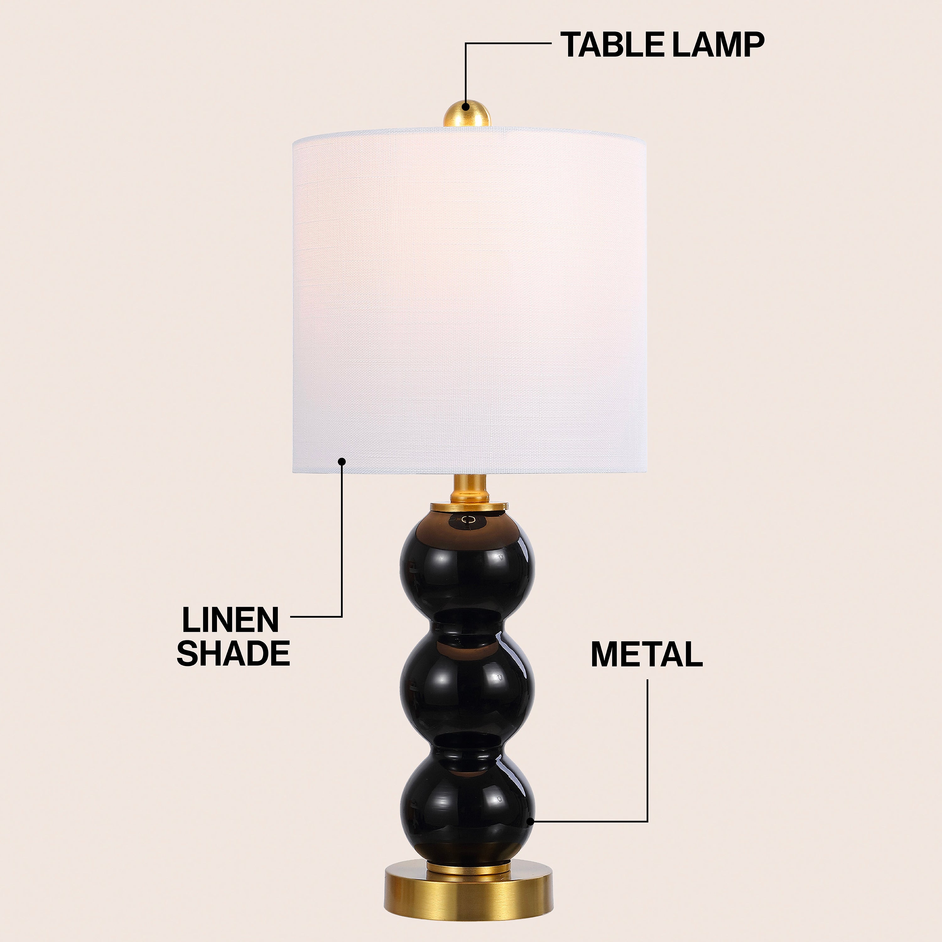 February 21" Glass/Metal LED Table Lamp