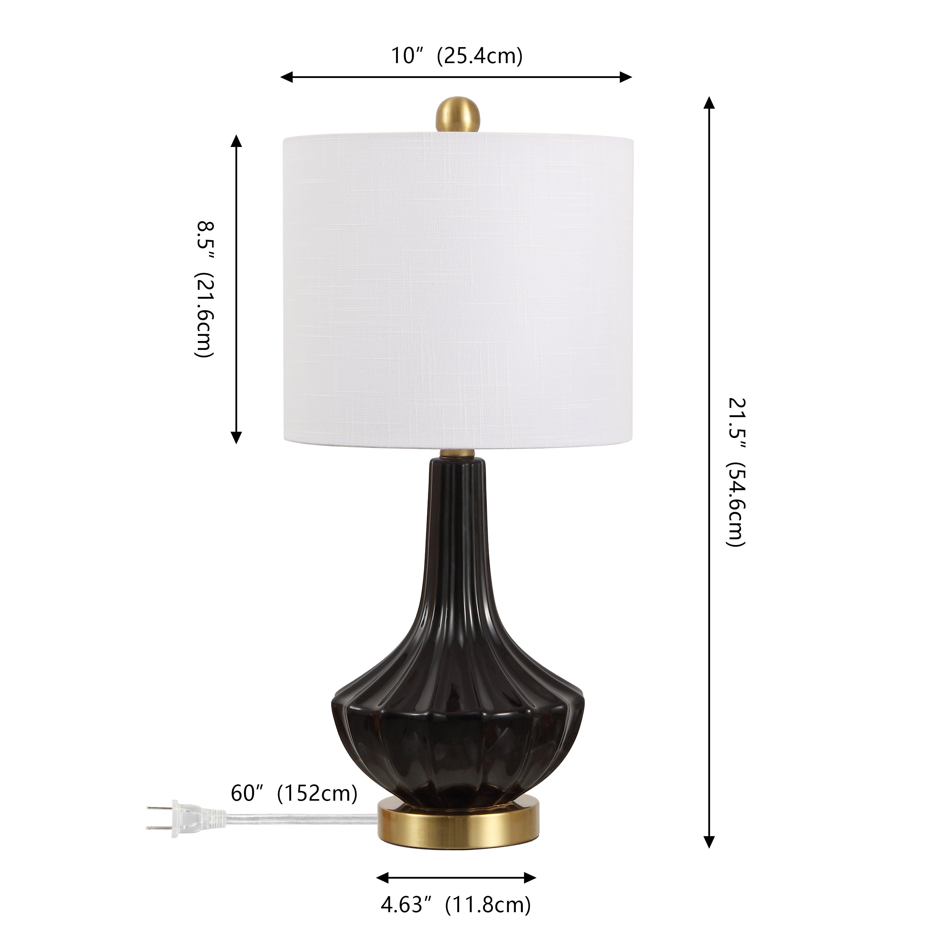 Parker Contemporary Traditional Ceramic/Metal Gourd LED Table Lamp