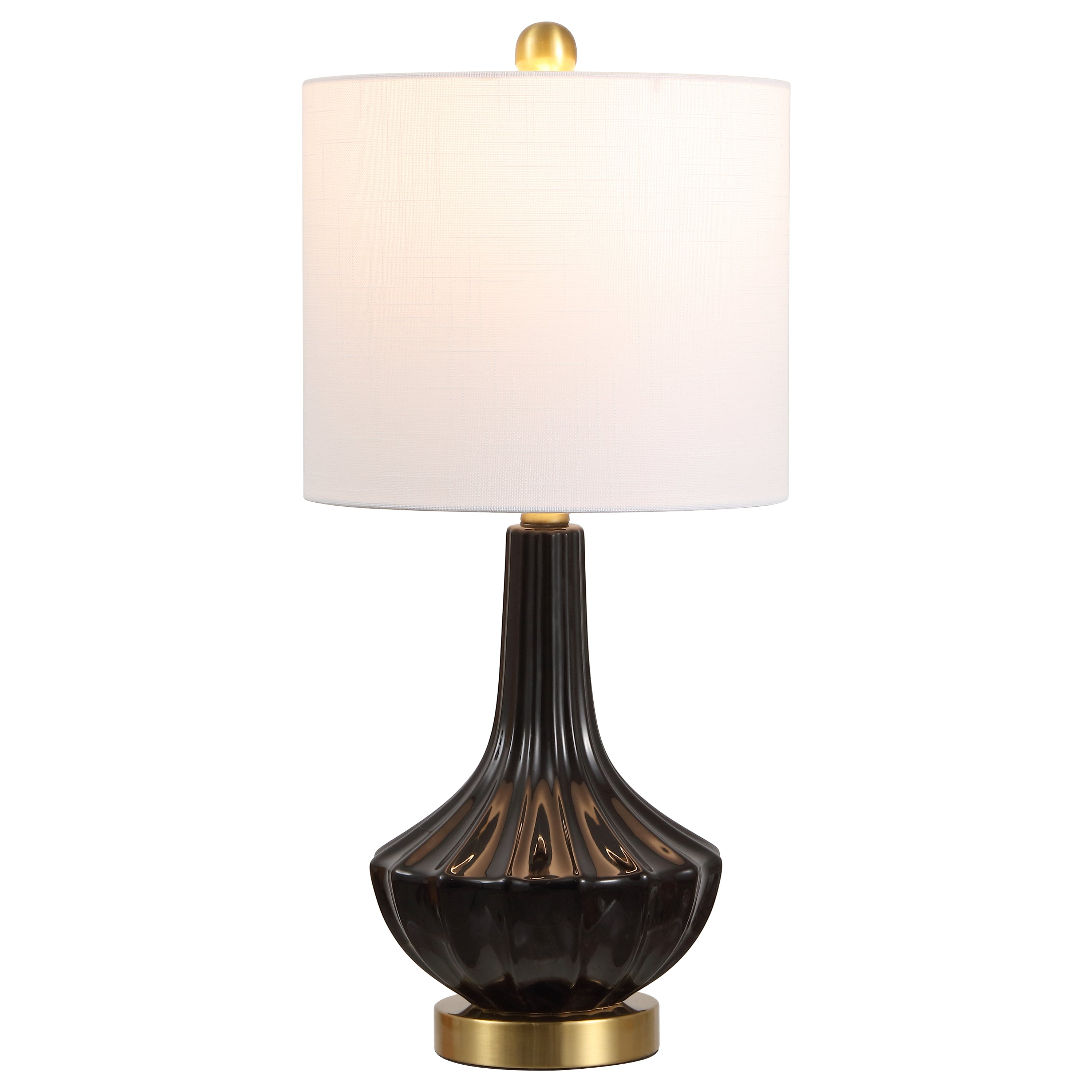 Parker Contemporary Traditional Ceramic/Metal Gourd LED Table Lamp