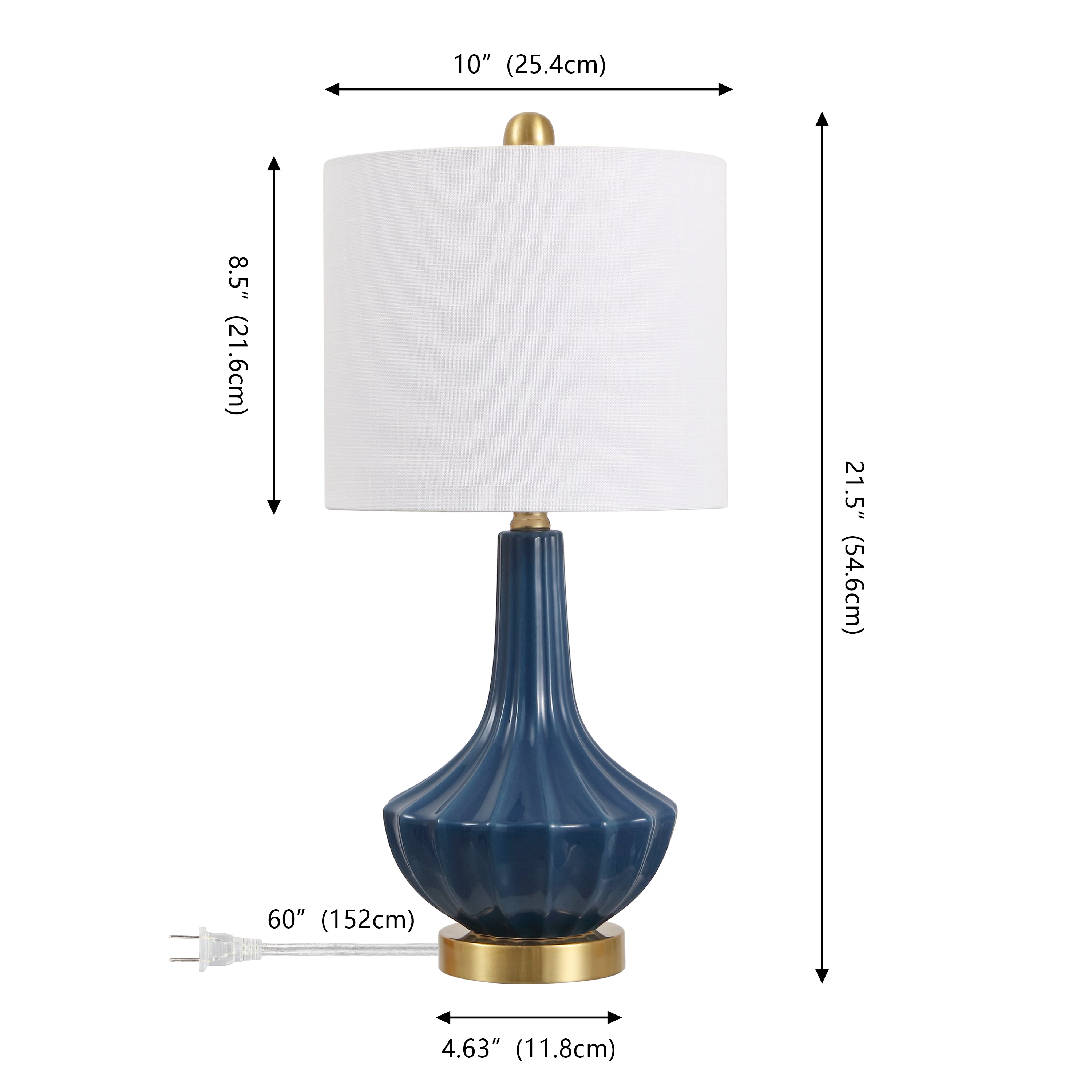Parker Contemporary Traditional Ceramic/Metal Gourd LED Table Lamp