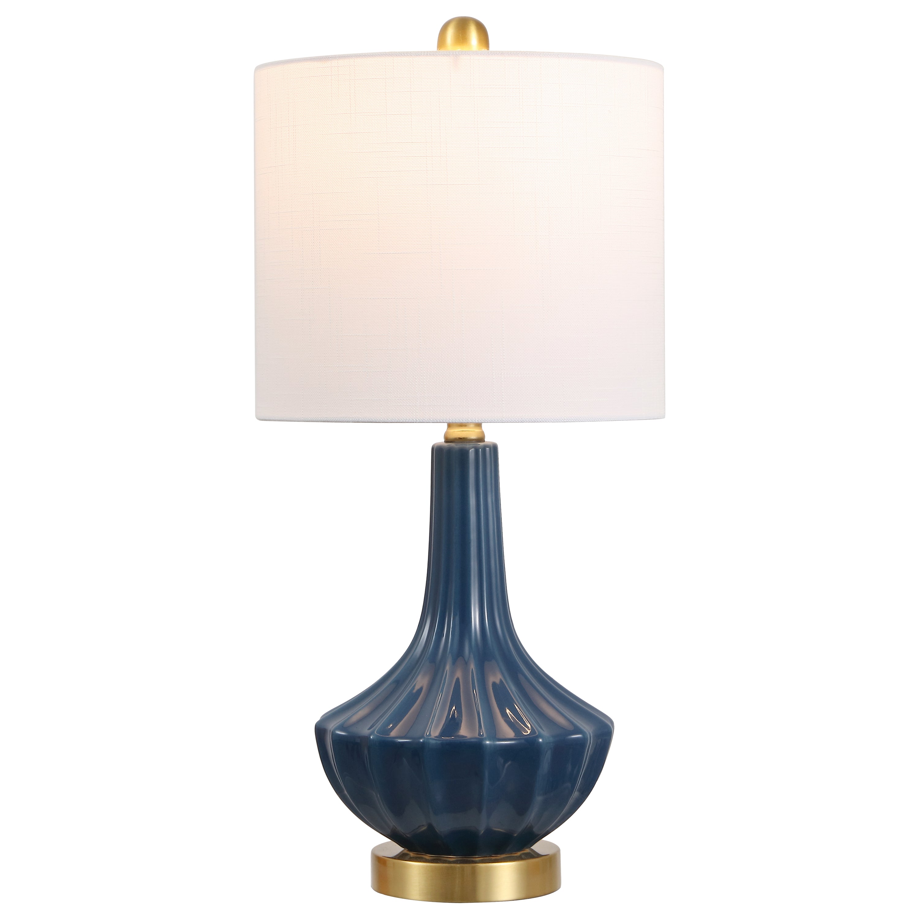 Parker Contemporary Traditional Ceramic/Metal Gourd LED Table Lamp