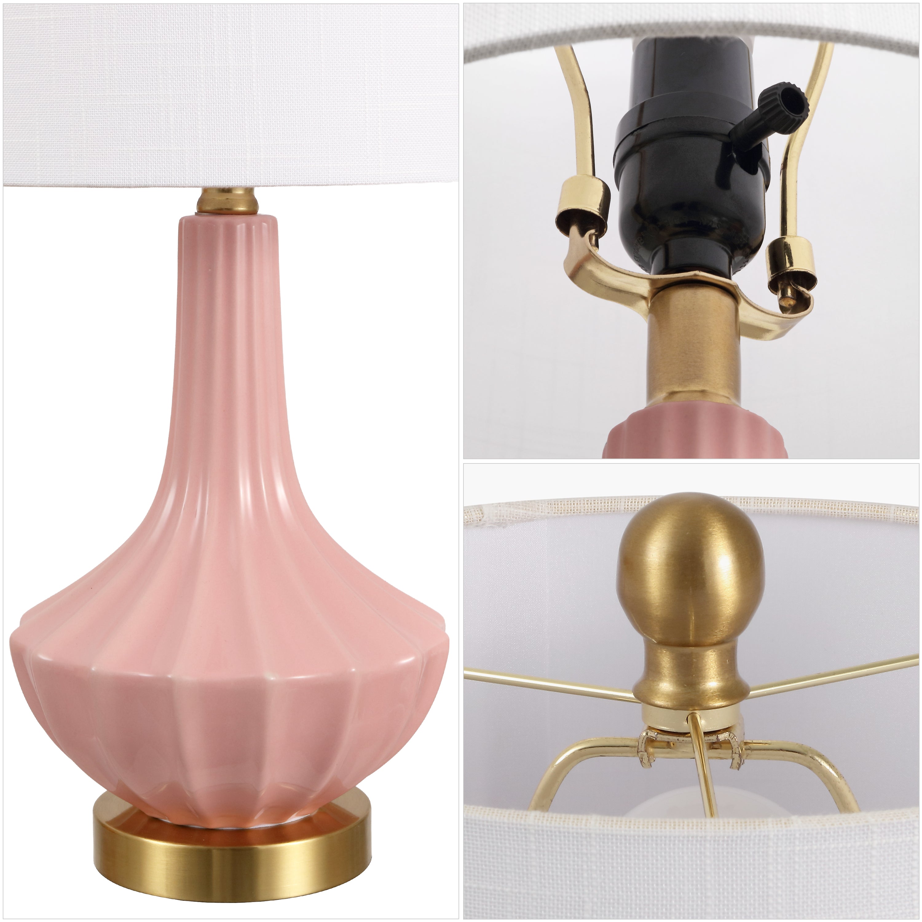 Parker Contemporary Traditional Ceramic/Metal Gourd LED Table Lamp