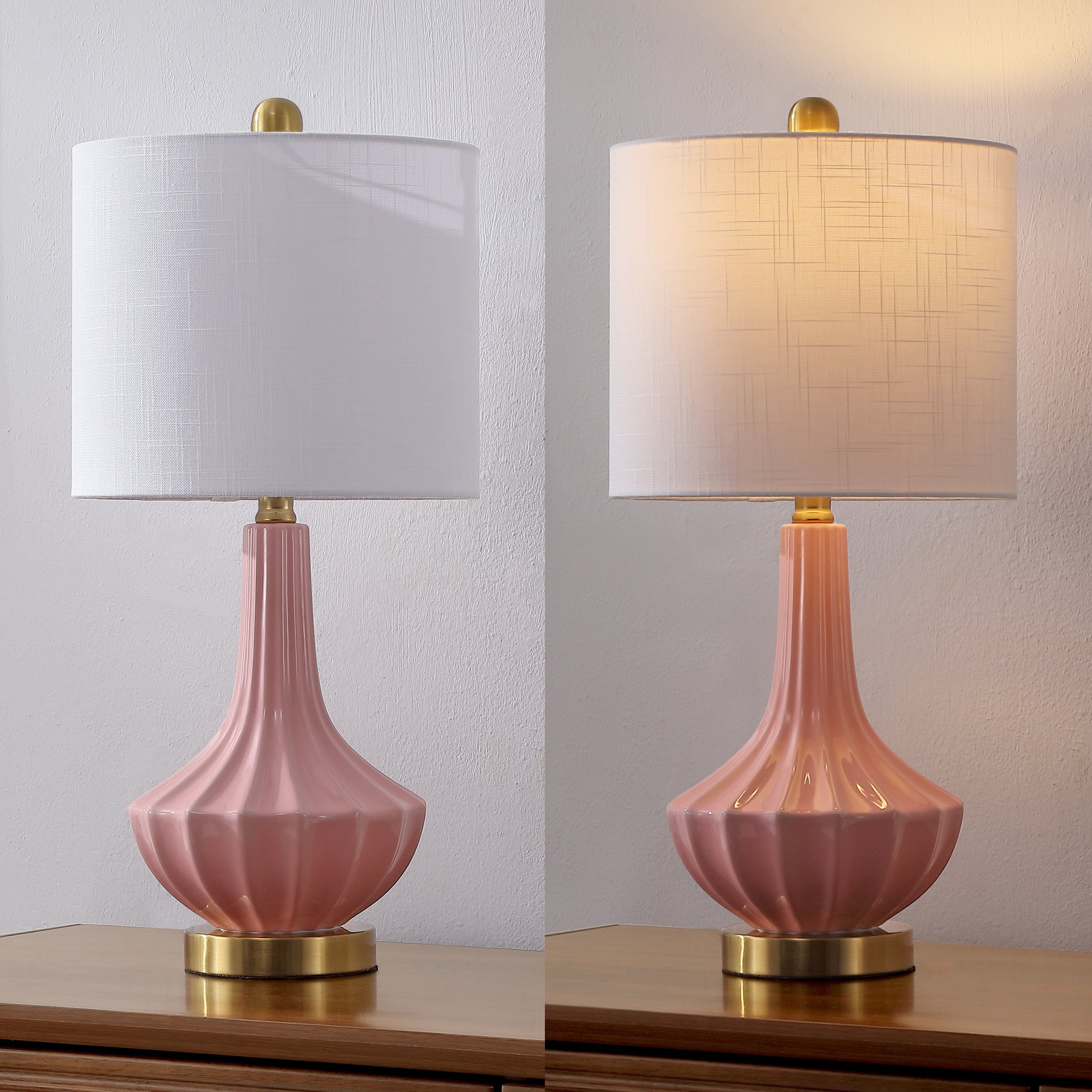 Parker Contemporary Traditional Ceramic/Metal Gourd LED Table Lamp