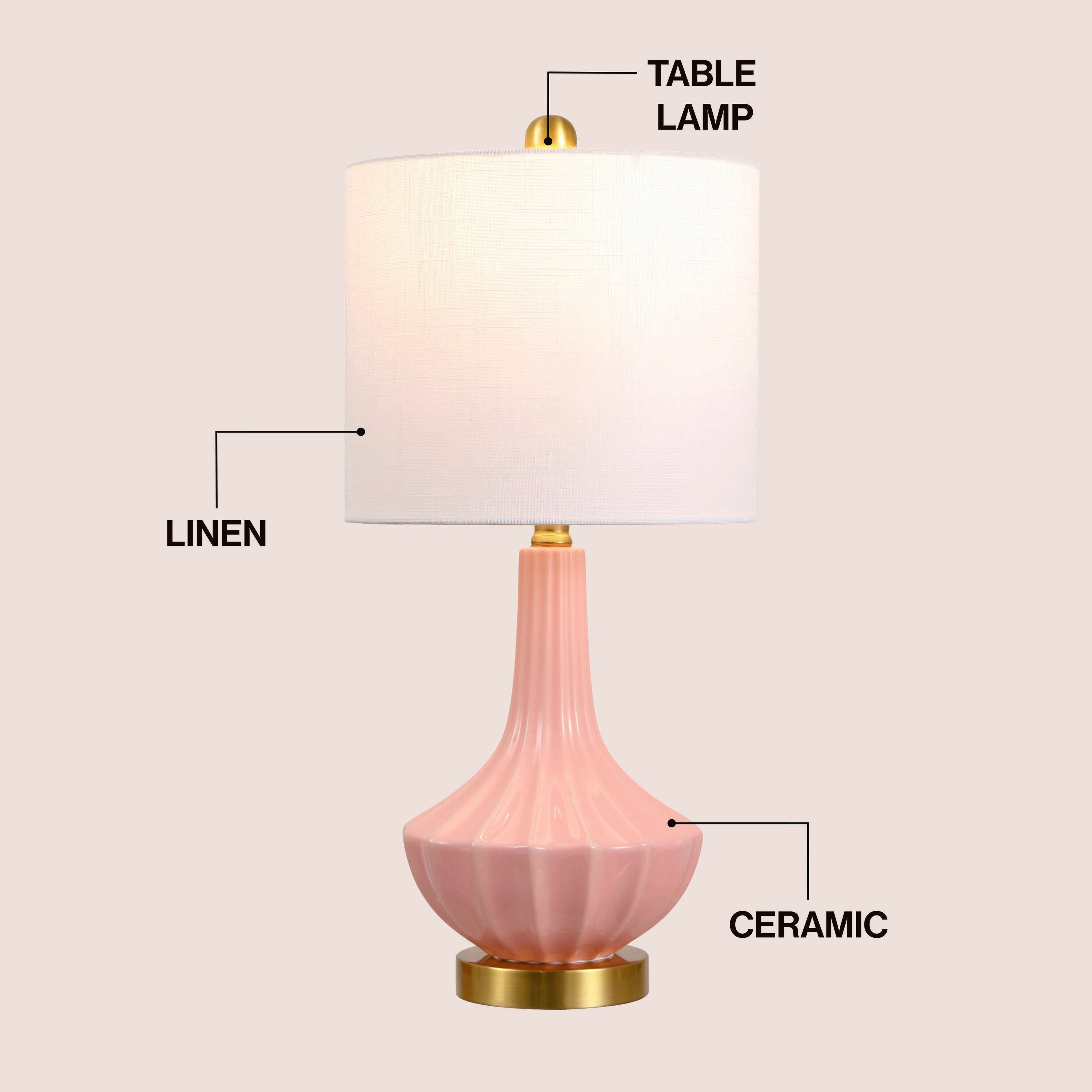 Parker Contemporary Traditional Ceramic/Metal Gourd LED Table Lamp