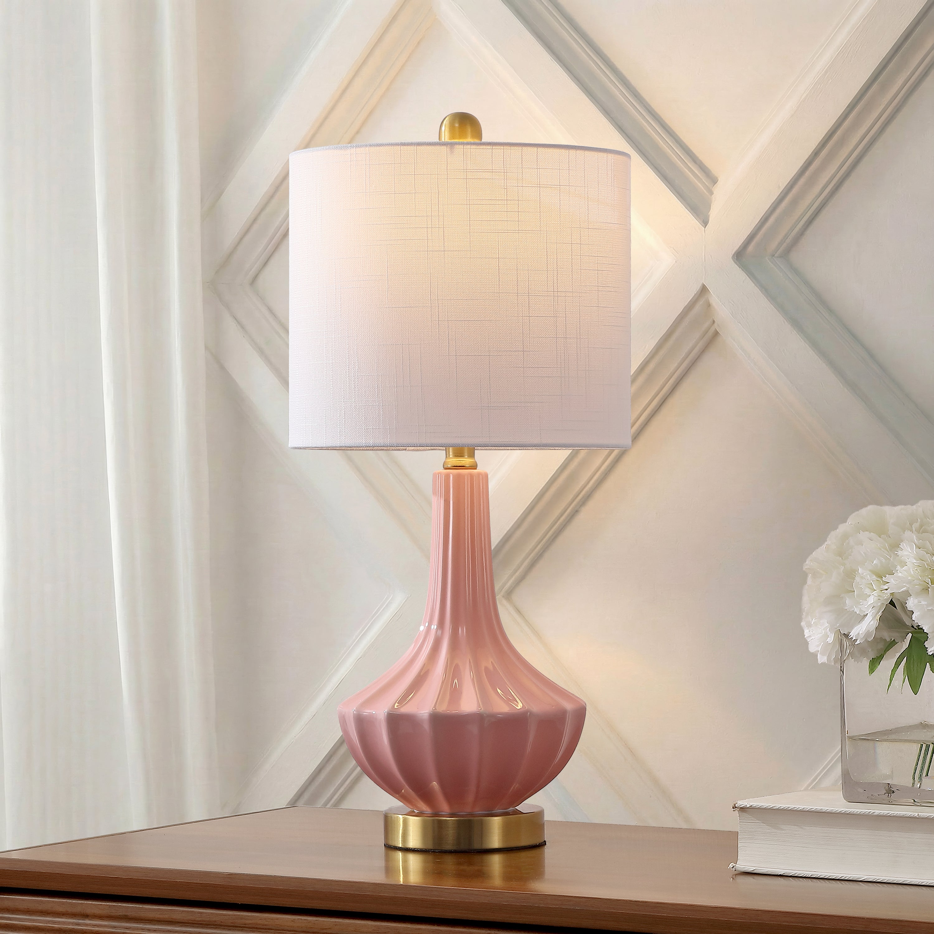 Parker Contemporary Traditional Ceramic/Metal Gourd LED Table Lamp
