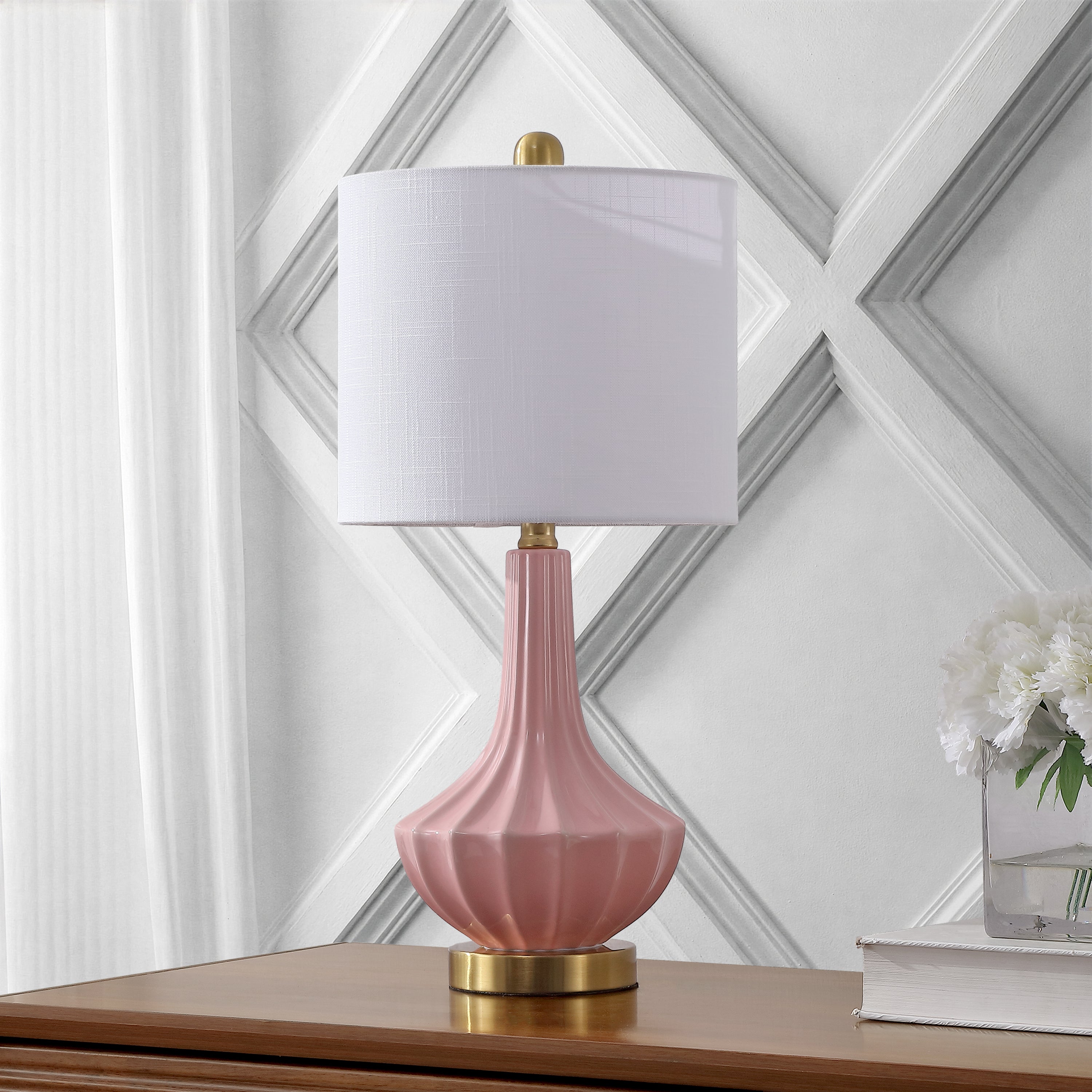 Parker Contemporary Traditional Ceramic/Metal Gourd LED Table Lamp