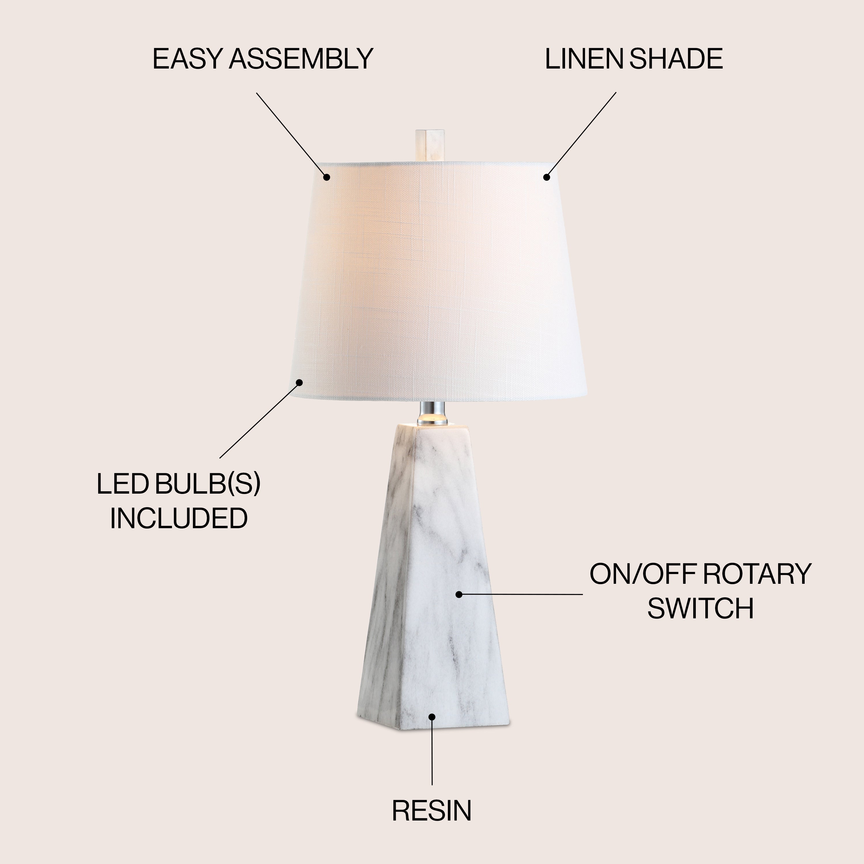 Owen Contemporary Resin LED Table Lamp
