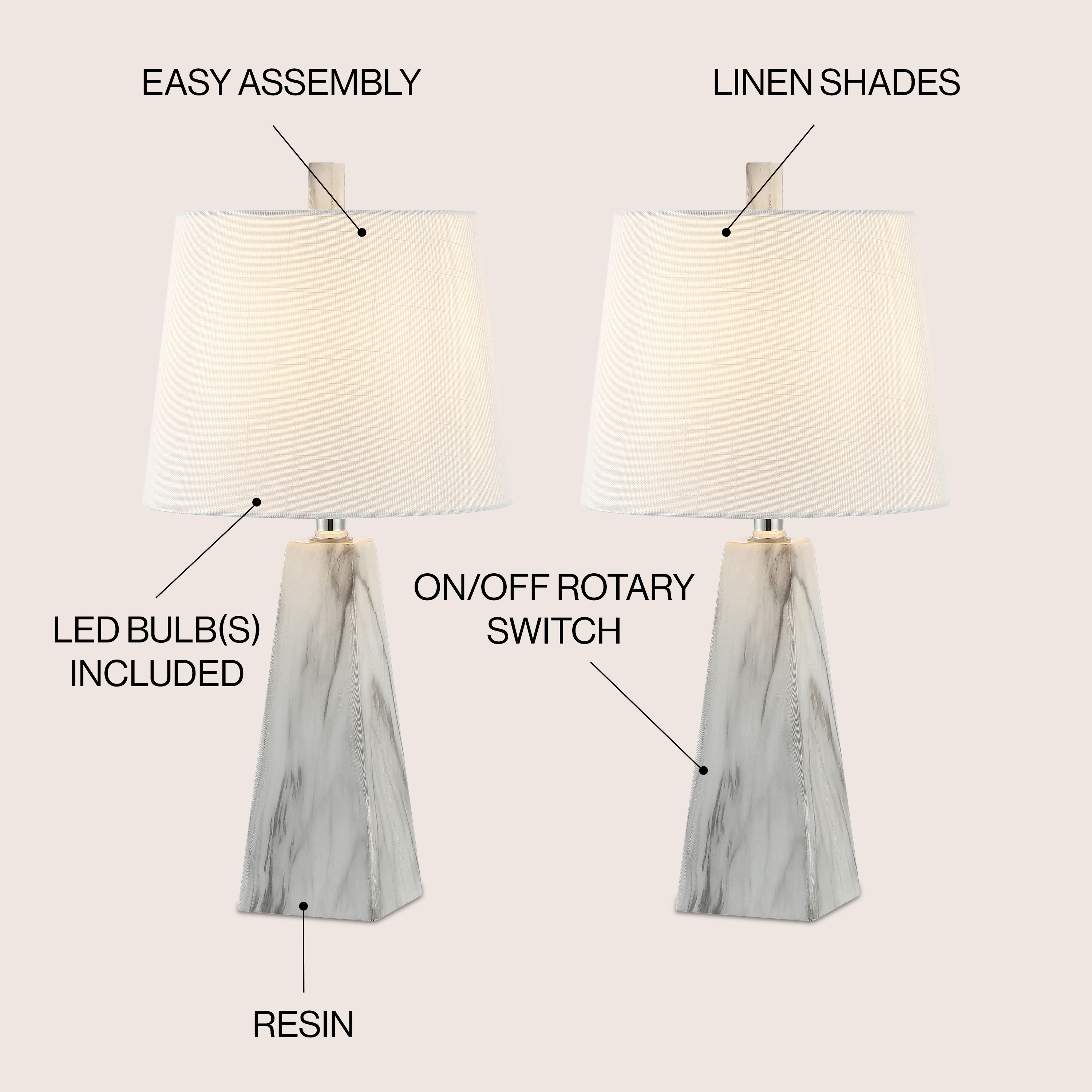 Owen Contemporary Resin LED Table Lamp