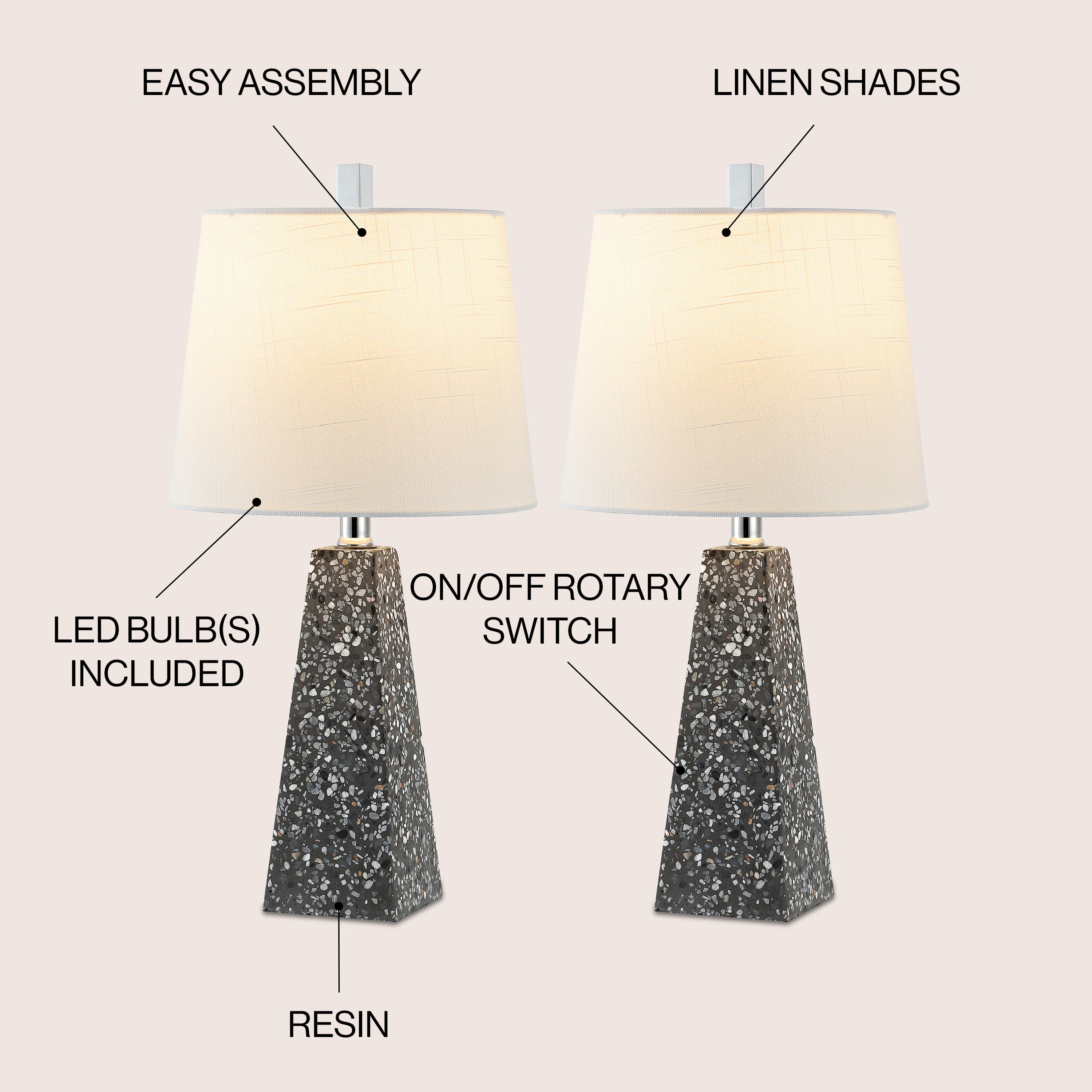 Owen Contemporary Resin LED Table Lamp