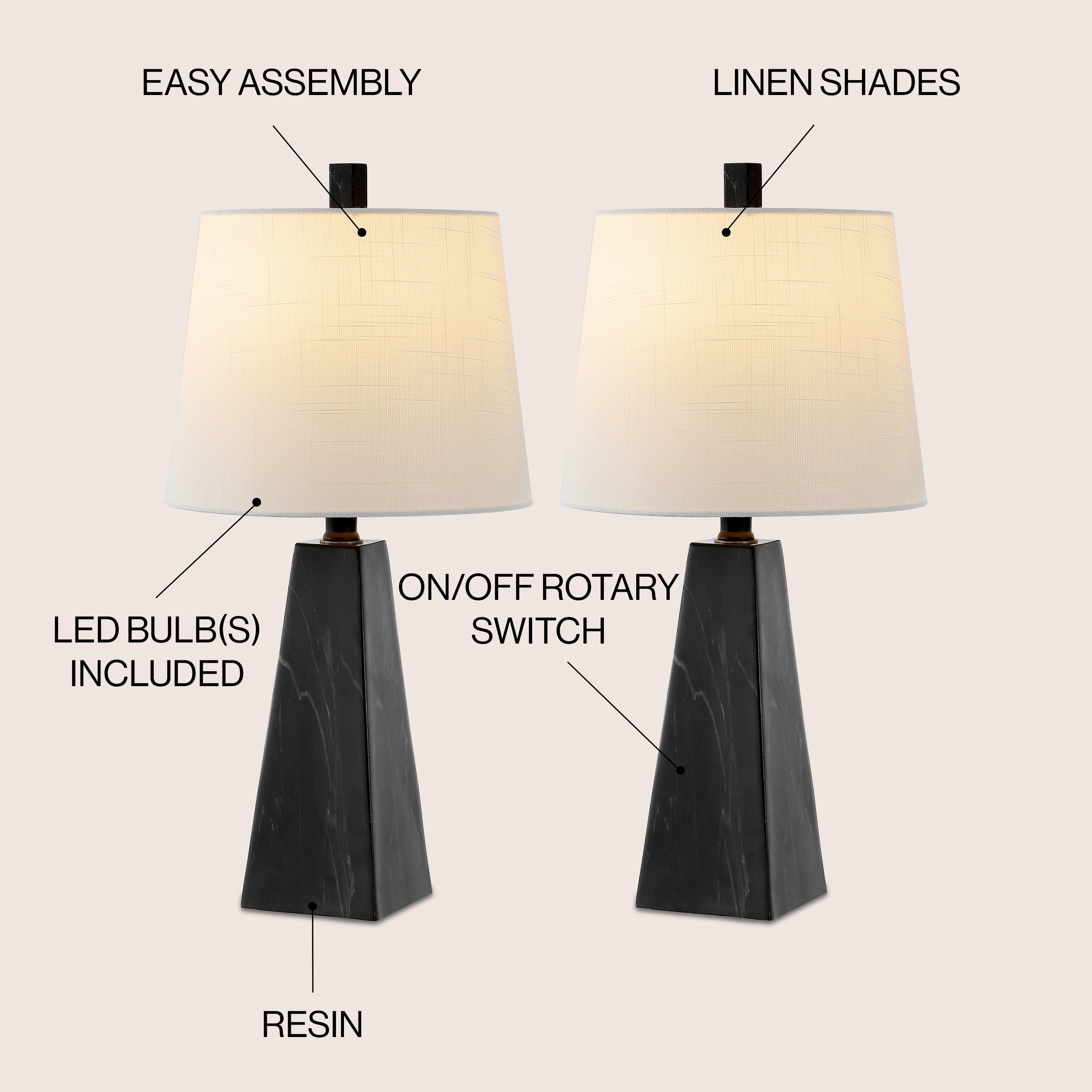 Owen Contemporary Resin LED Table Lamp
