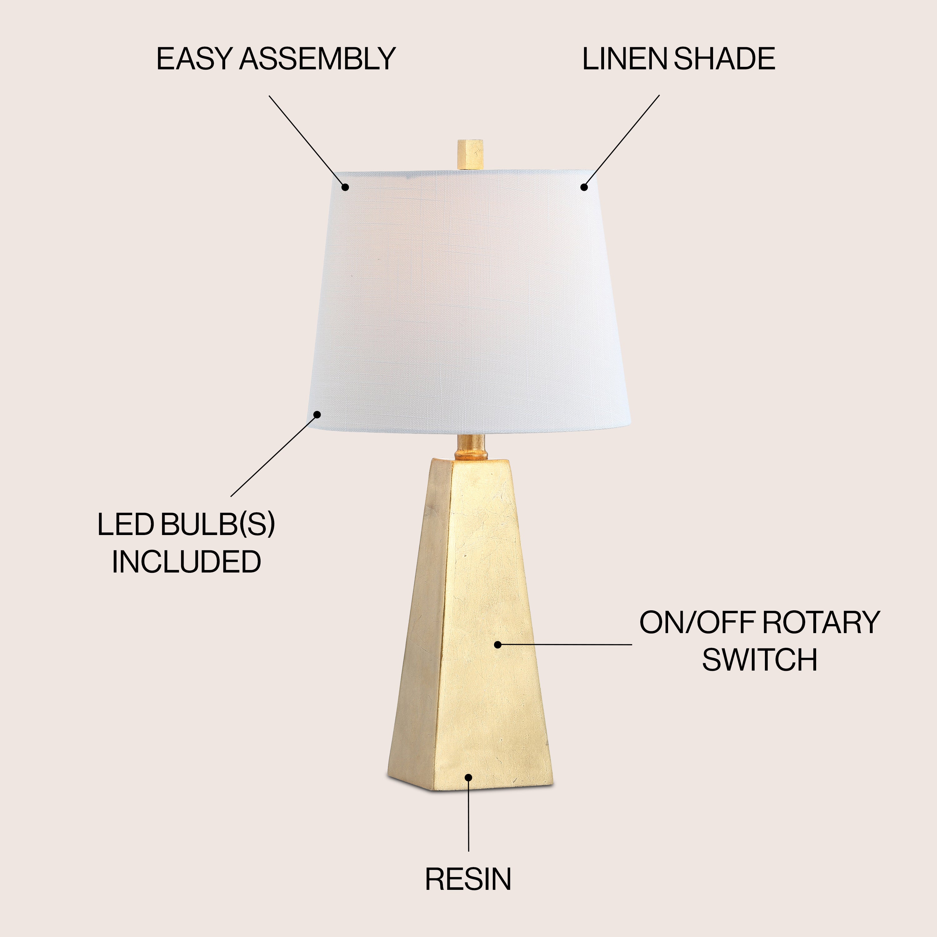 Owen Contemporary Resin LED Table Lamp