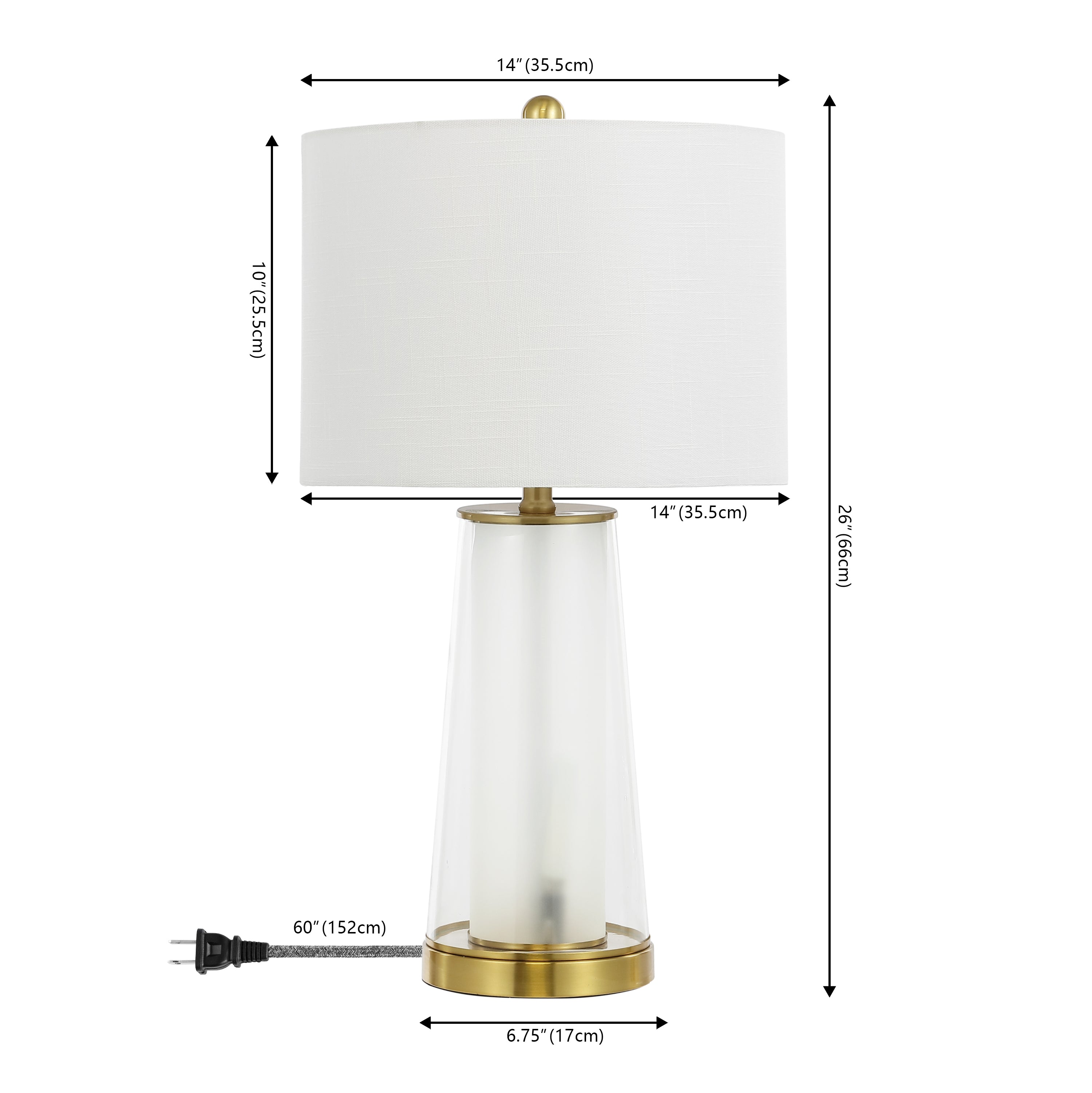 Tryon Modern Minimalist Glass/Iron Nightlight LED Table Lamp