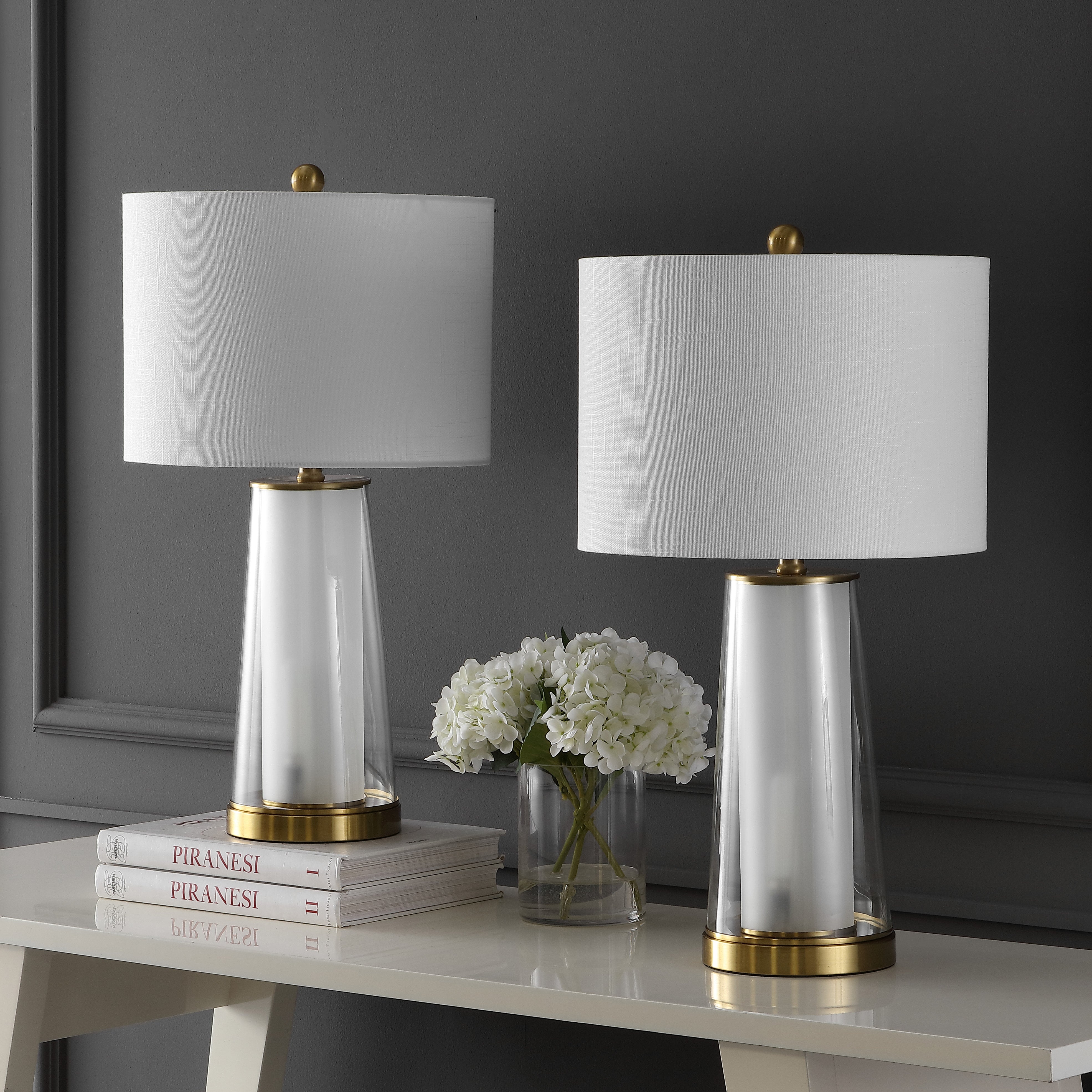 Tryon Modern Minimalist Glass/Iron Nightlight LED Table Lamp