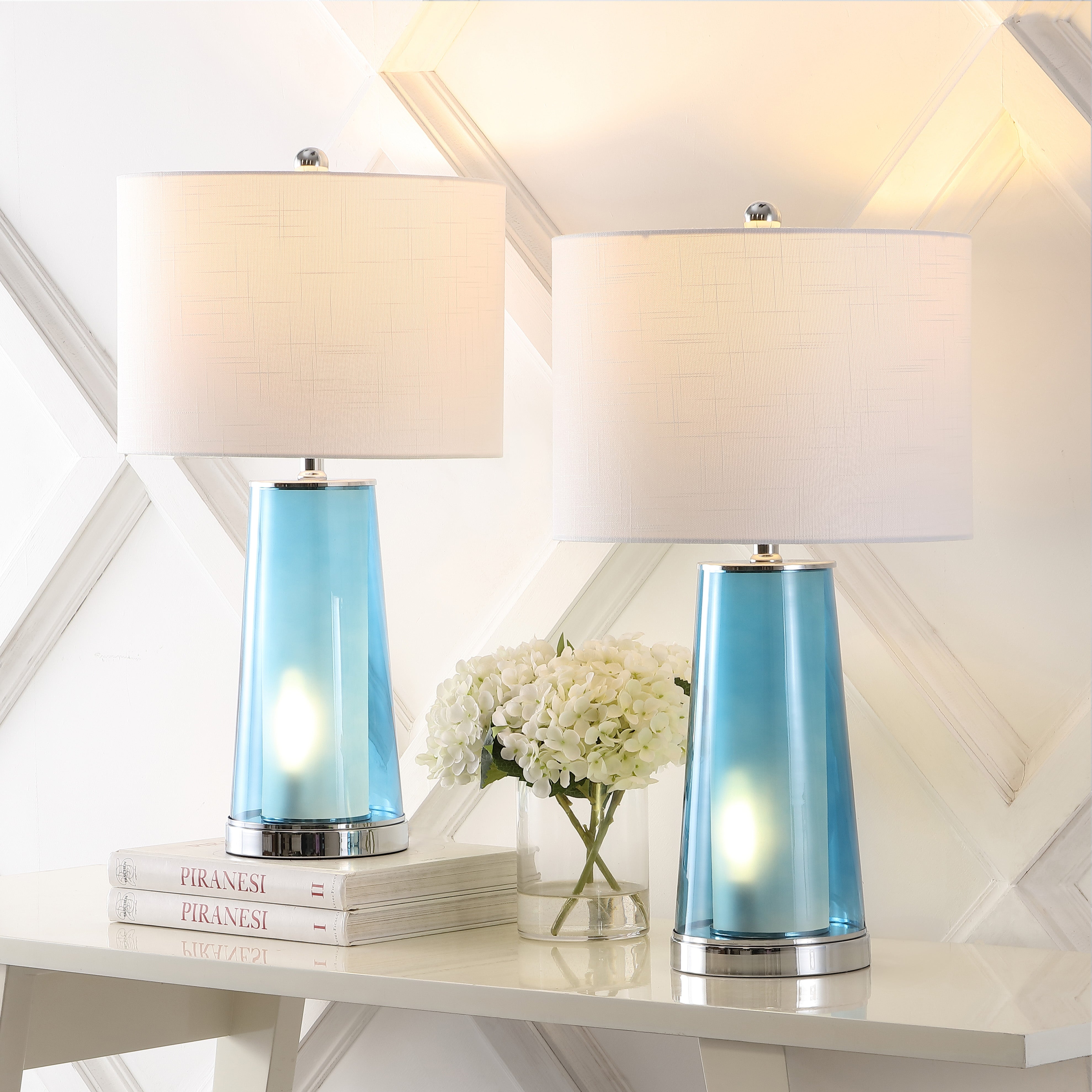 Tryon Modern Minimalist Glass/Iron Nightlight LED Table Lamp