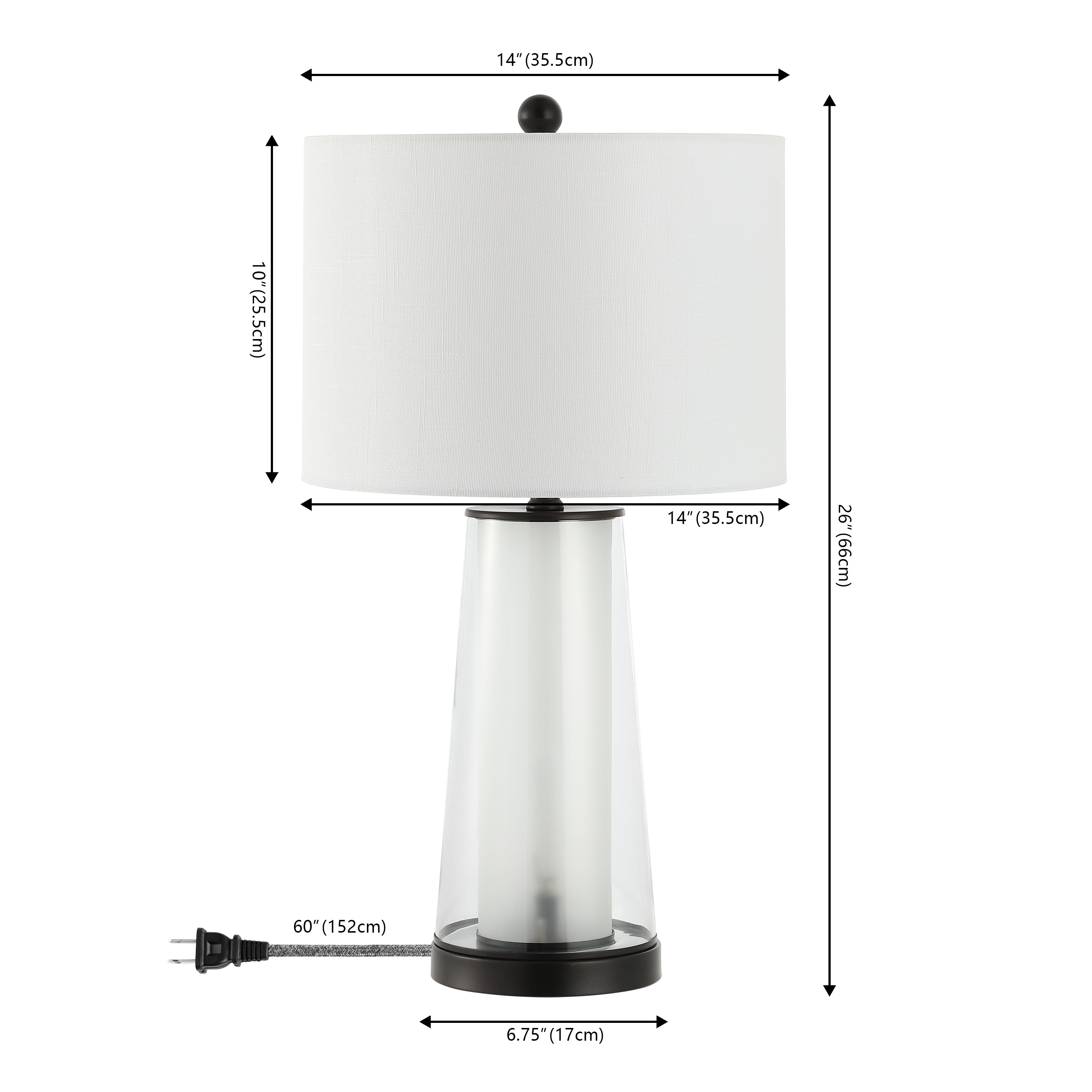 Tryon Modern Minimalist Glass/Iron Nightlight LED Table Lamp