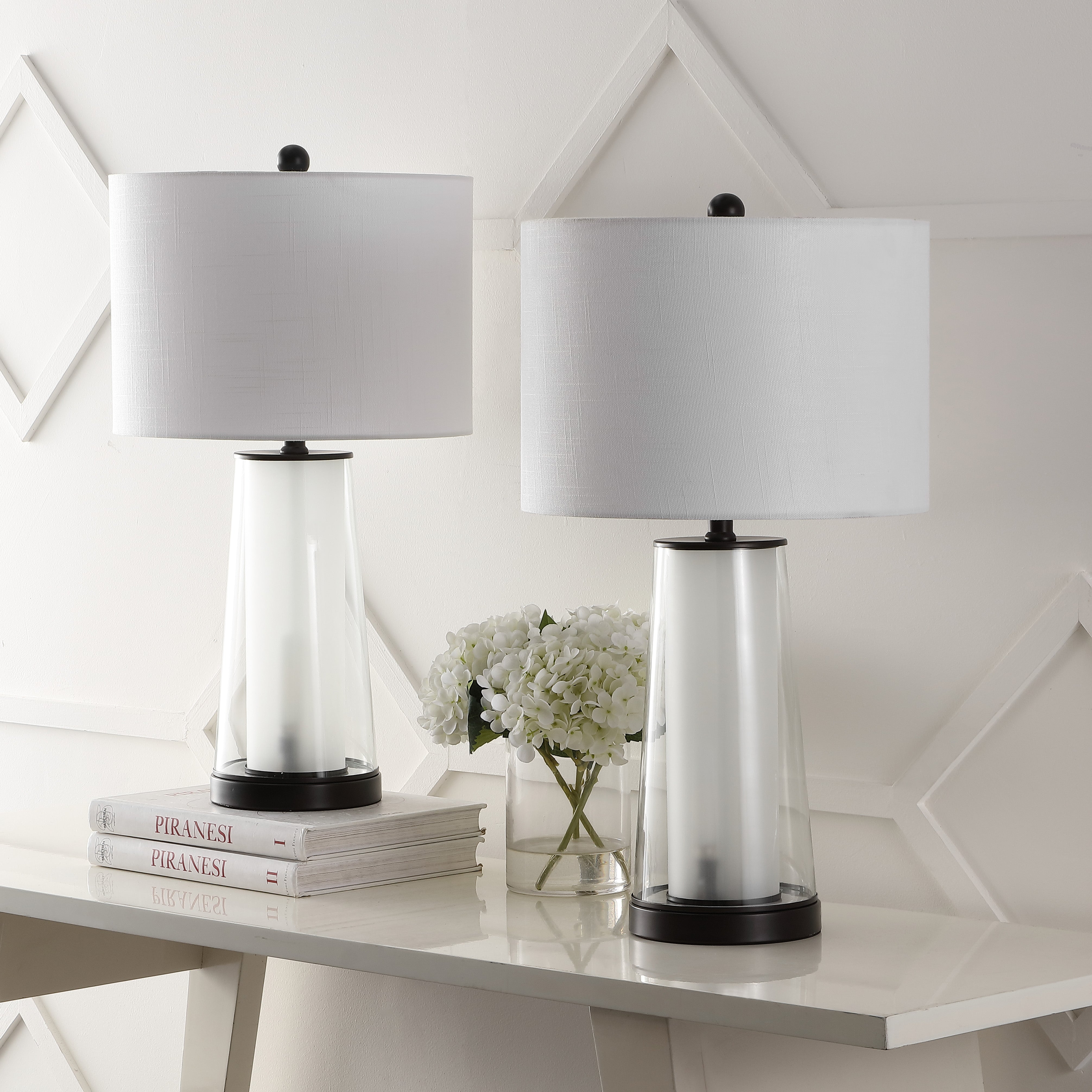 Tryon Modern Minimalist Glass/Iron Nightlight LED Table Lamp