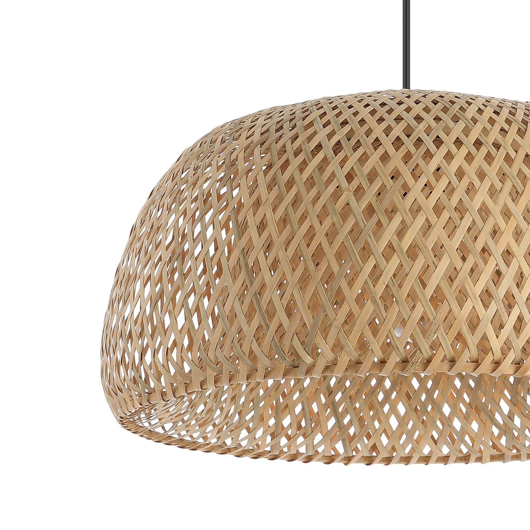 Mateo 1-Light Farmhouse Coastal Bamboo 180" Cord Plug-In or Hardwired LED Pendant