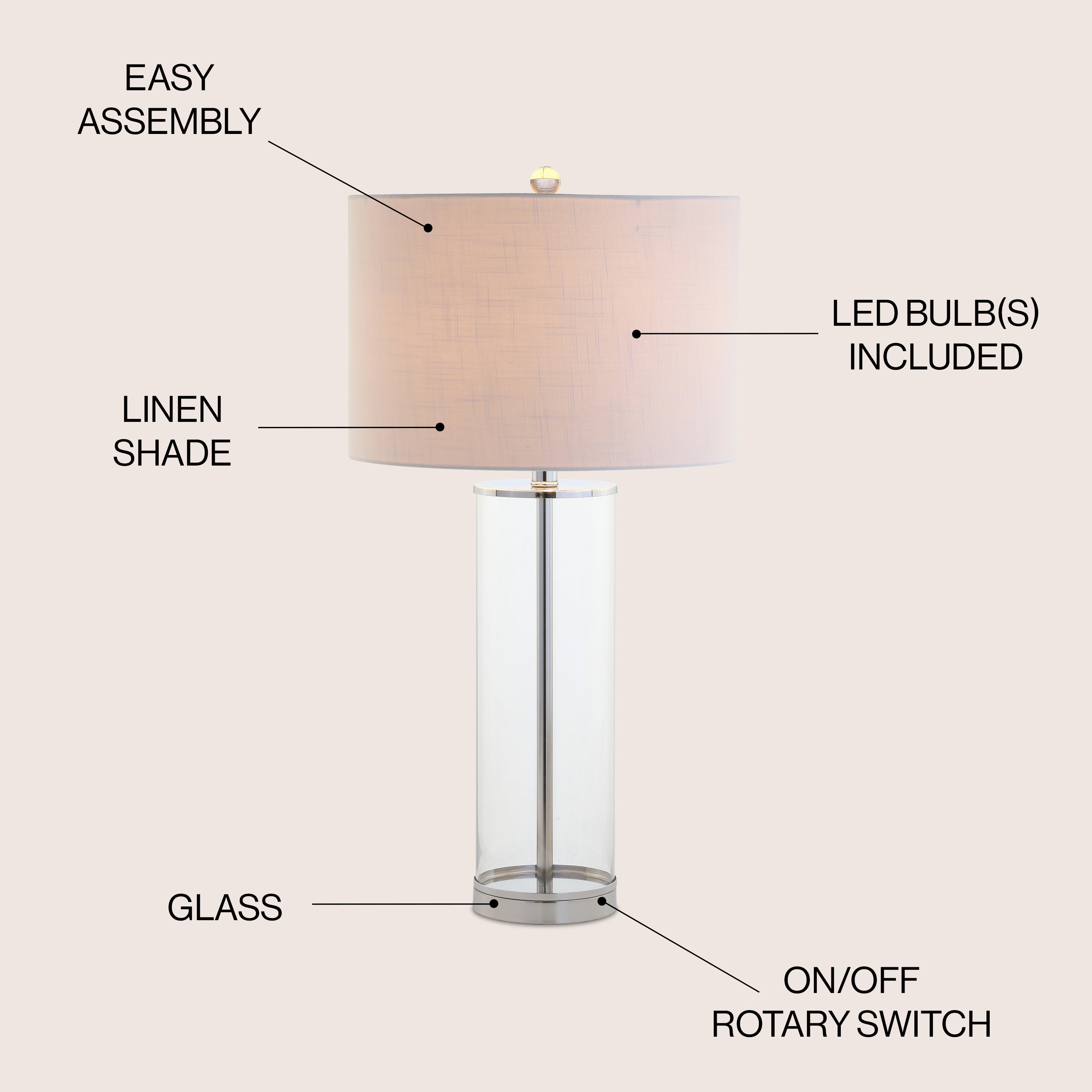 Harper Glass LED Table Lamp