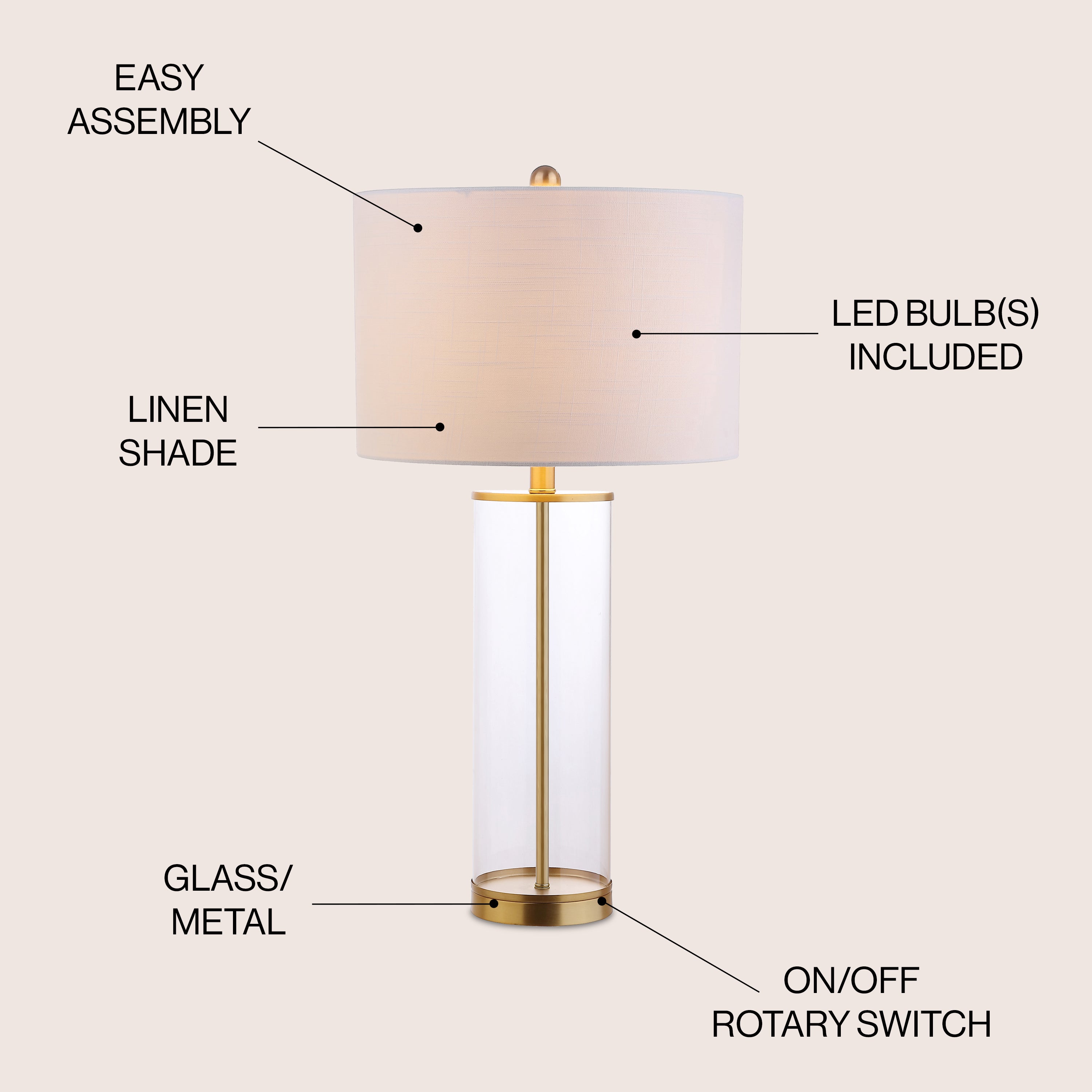Harper Glass LED Table Lamp