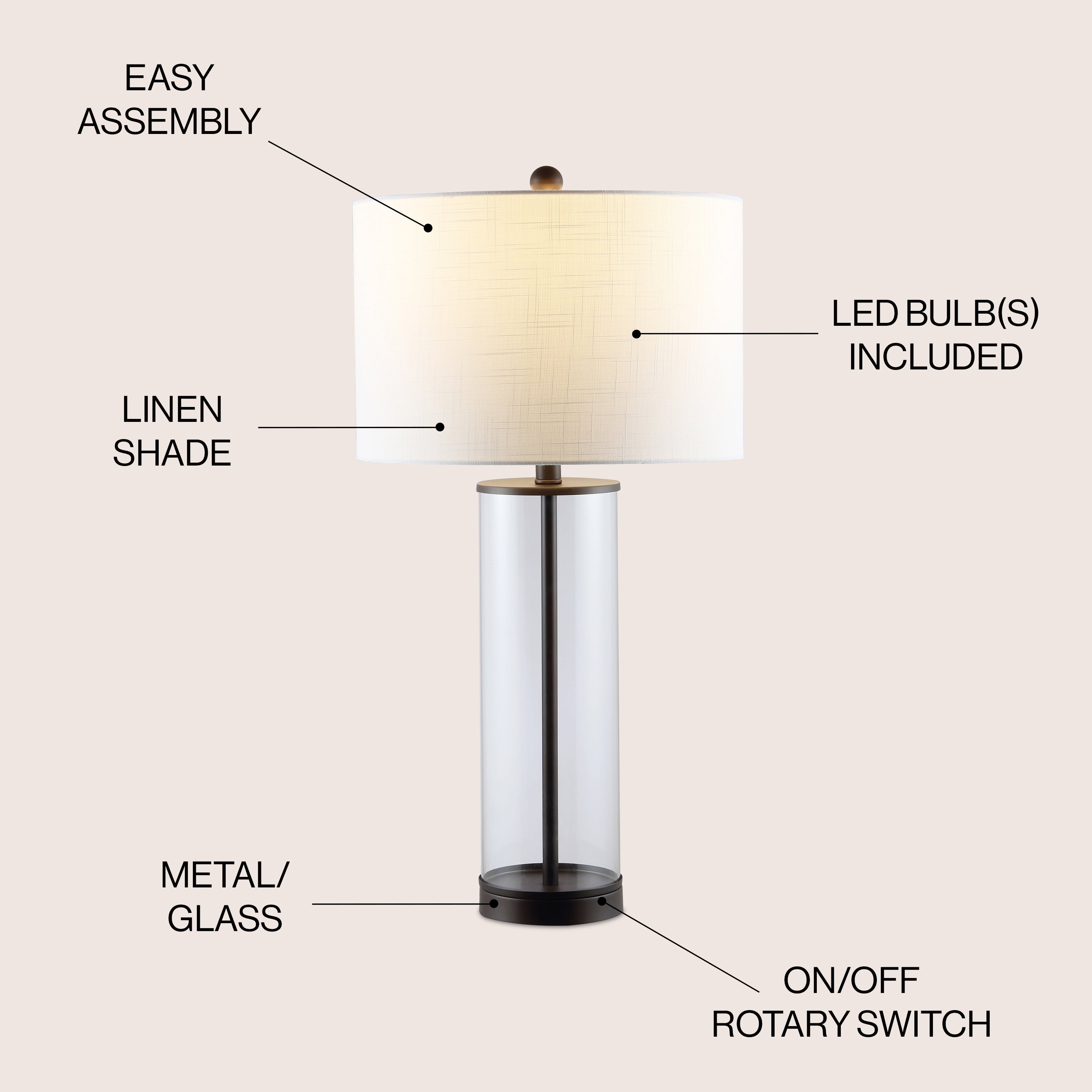 Harper Glass LED Table Lamp