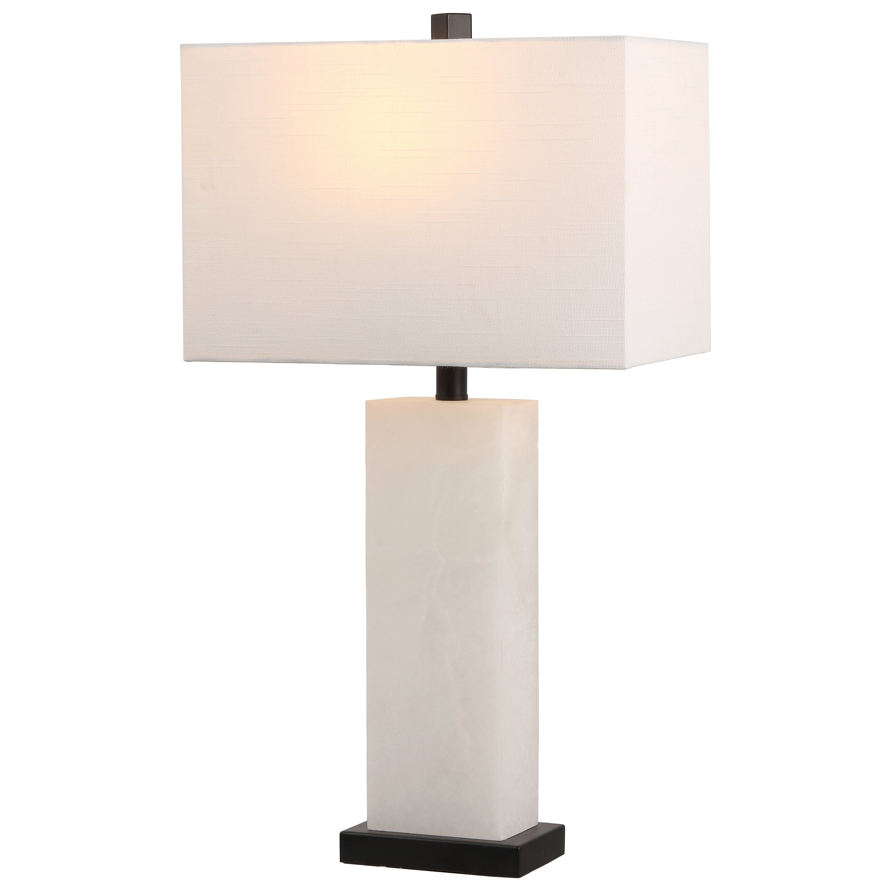 Tiggie Contemporary Modern Alabaster Rectangular LED Table Lamp