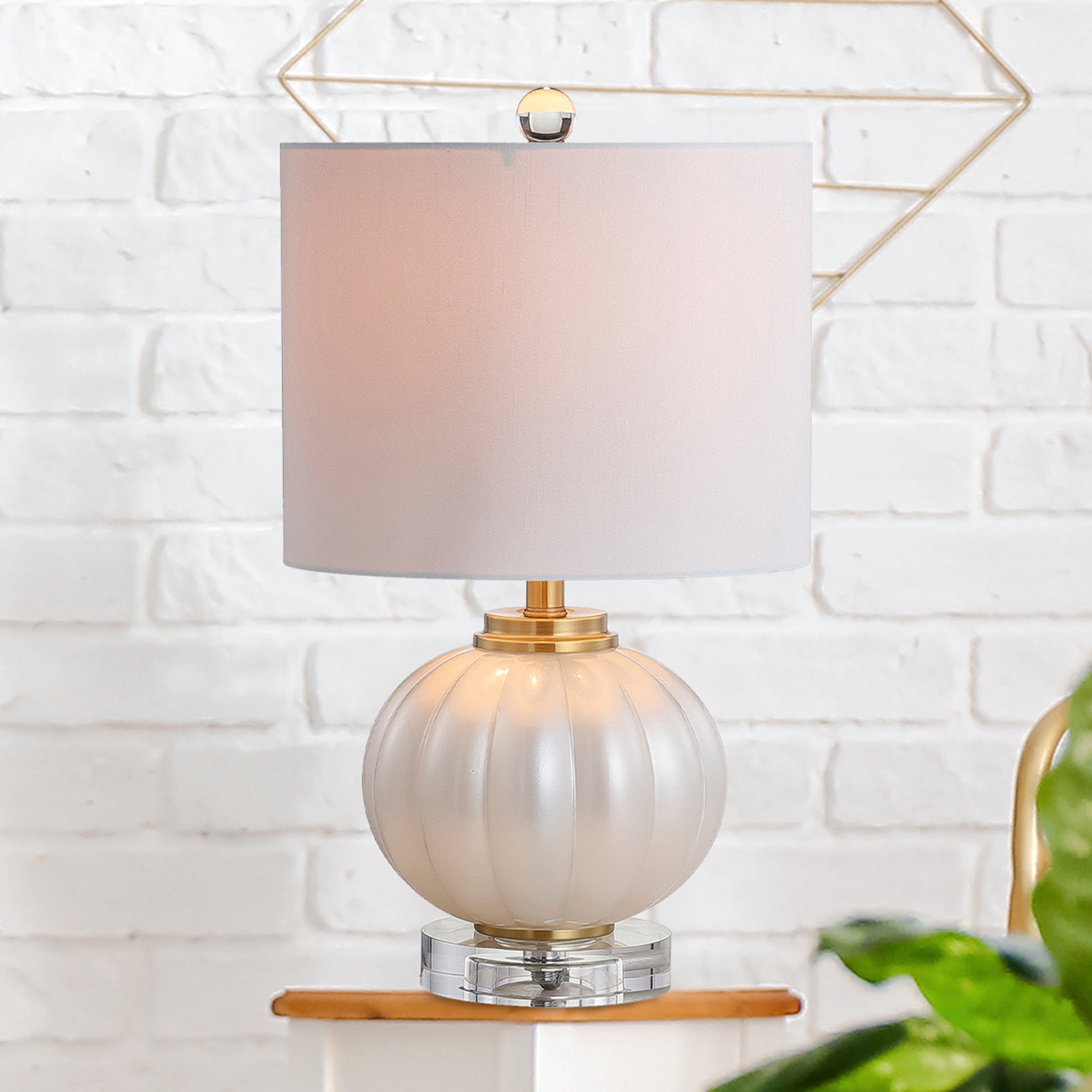 Pearl Glass/Crystal LED Table Lamp