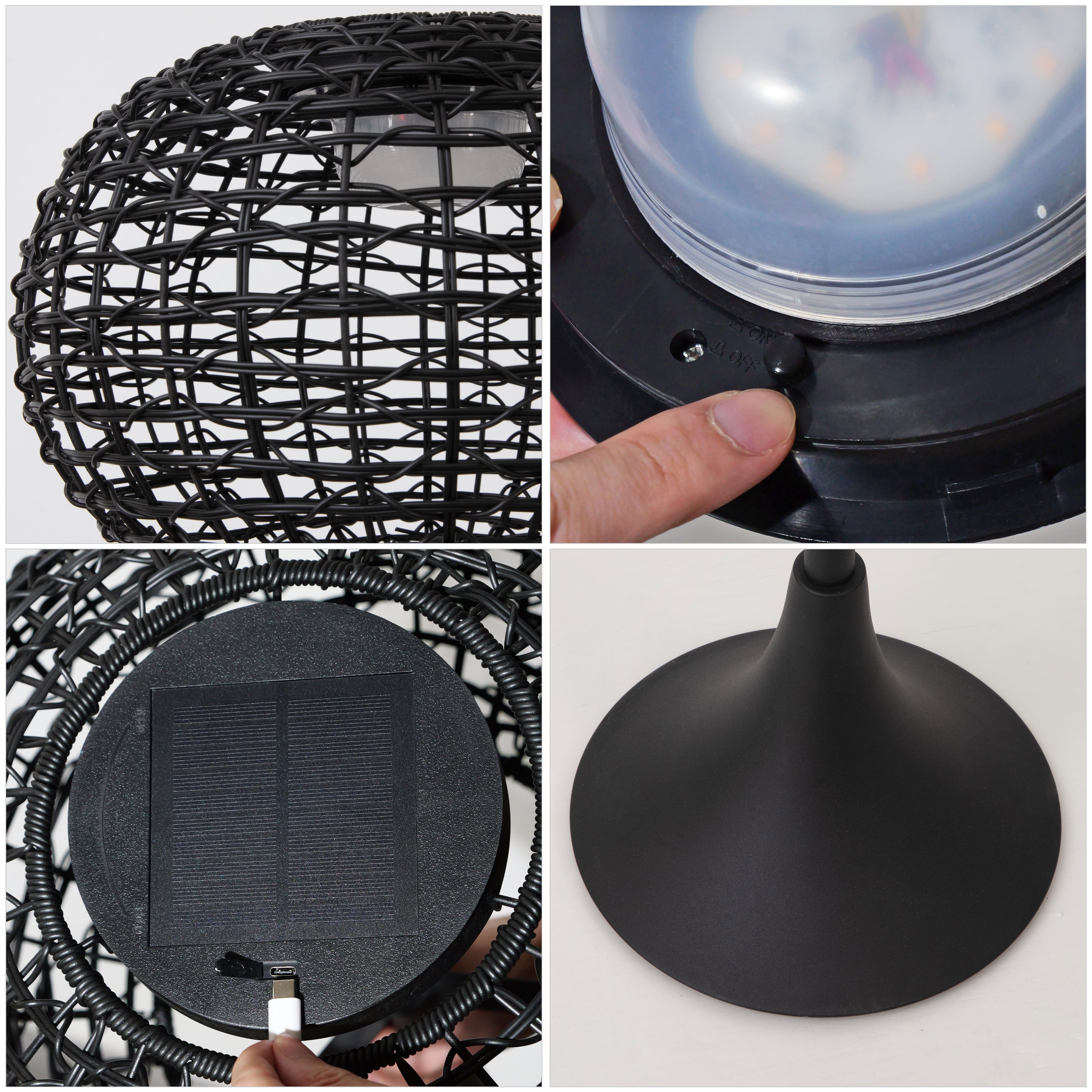 Jaemin 58" Modern Coastal Faux Rattan Integrated Indoor/Outdoor LED Solar Powered Floor Lamp