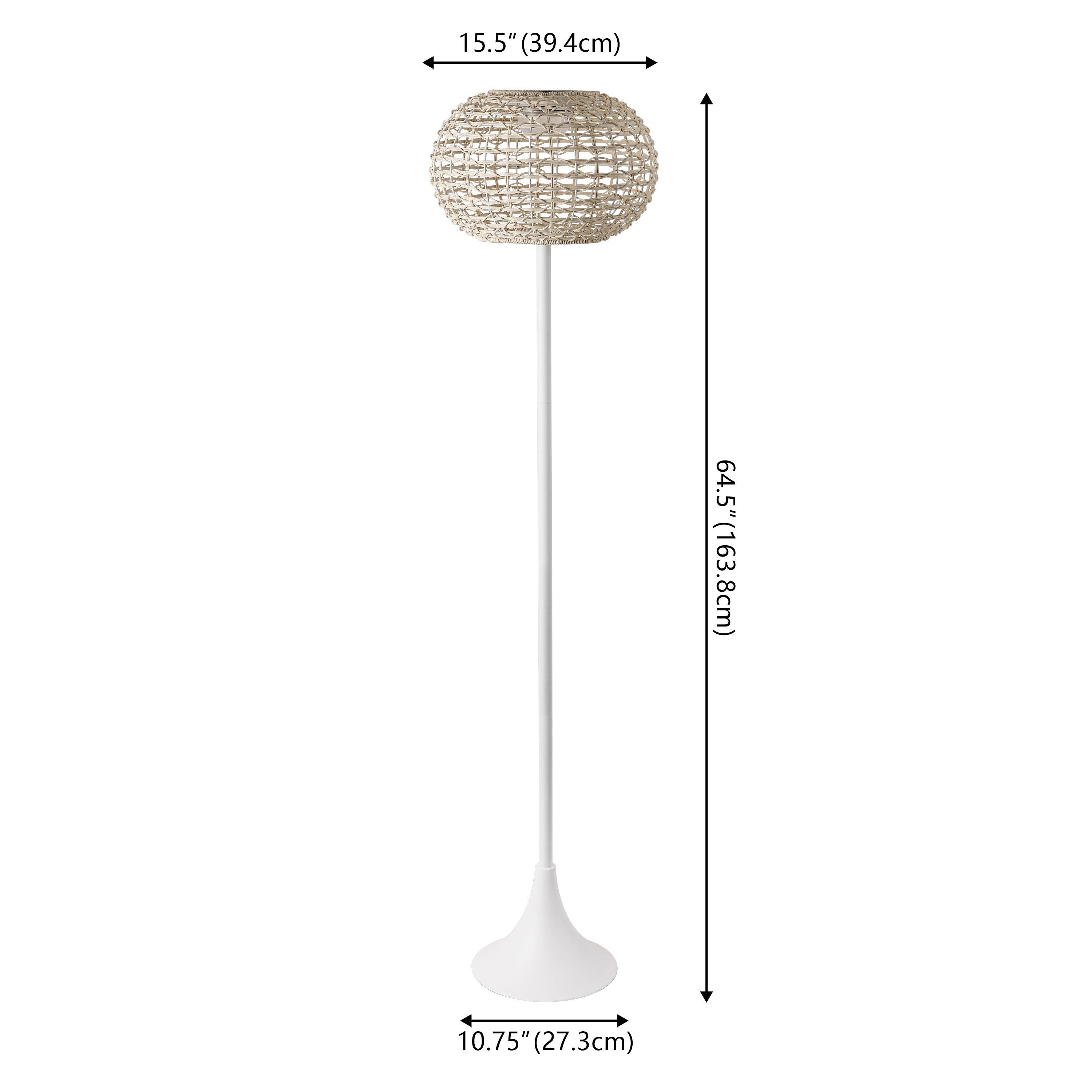Jaemin 58" Modern Coastal Faux Rattan Integrated Indoor/Outdoor LED Solar Powered Floor Lamp
