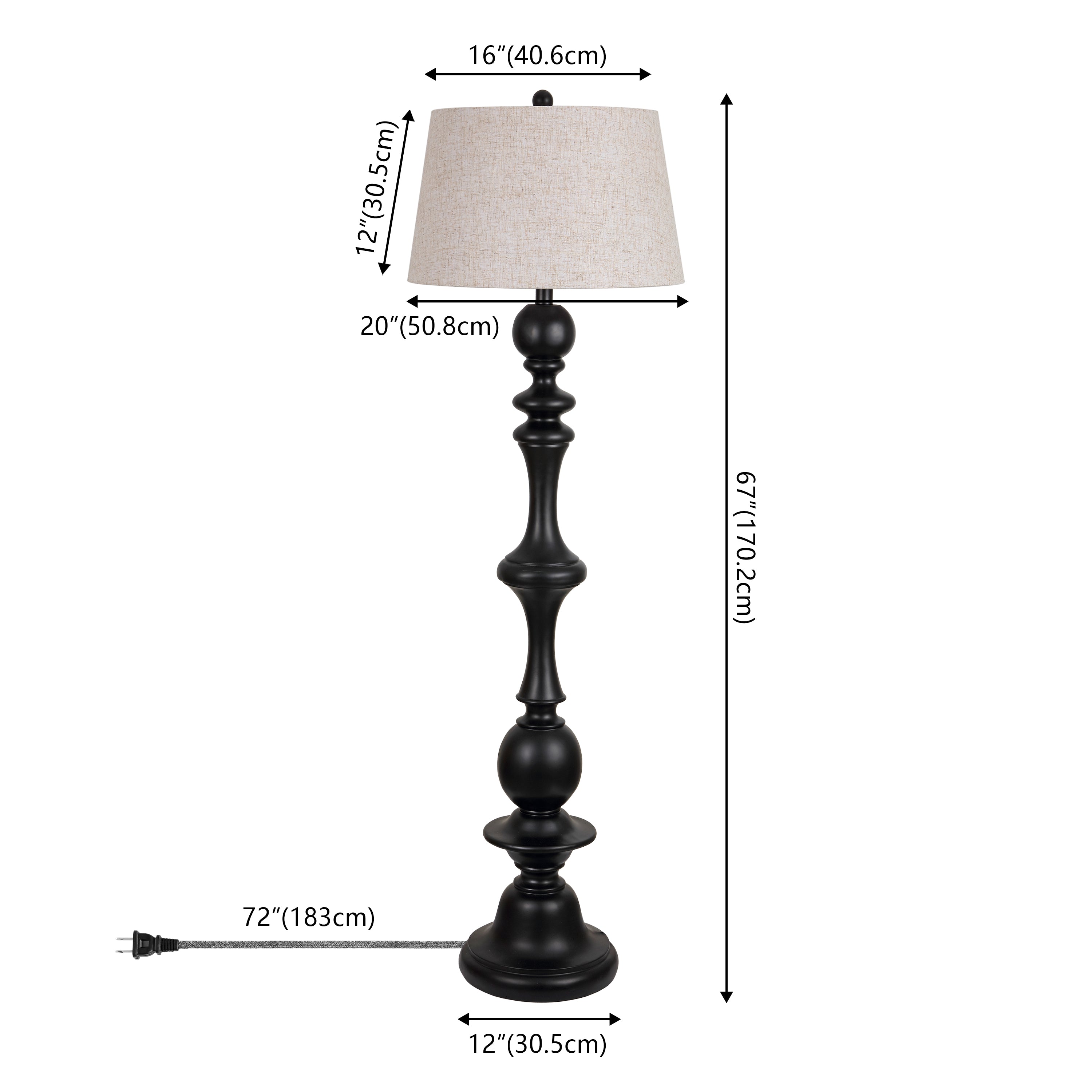 Taylor Rustic Farmhouse Spindled Resin LED Floor Lamp