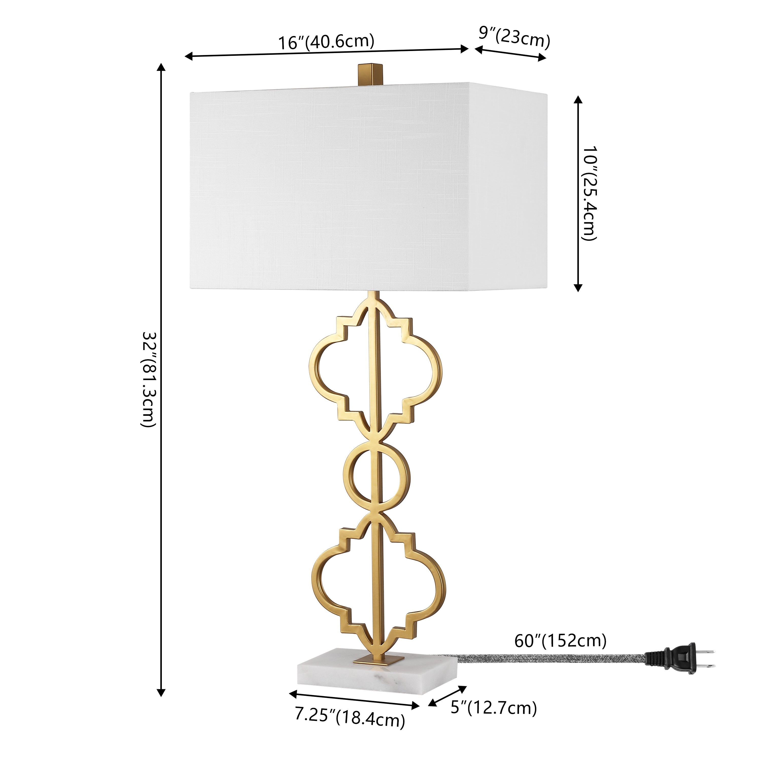 Selina Iron Ogee Trellis Modern LED Table Lamp