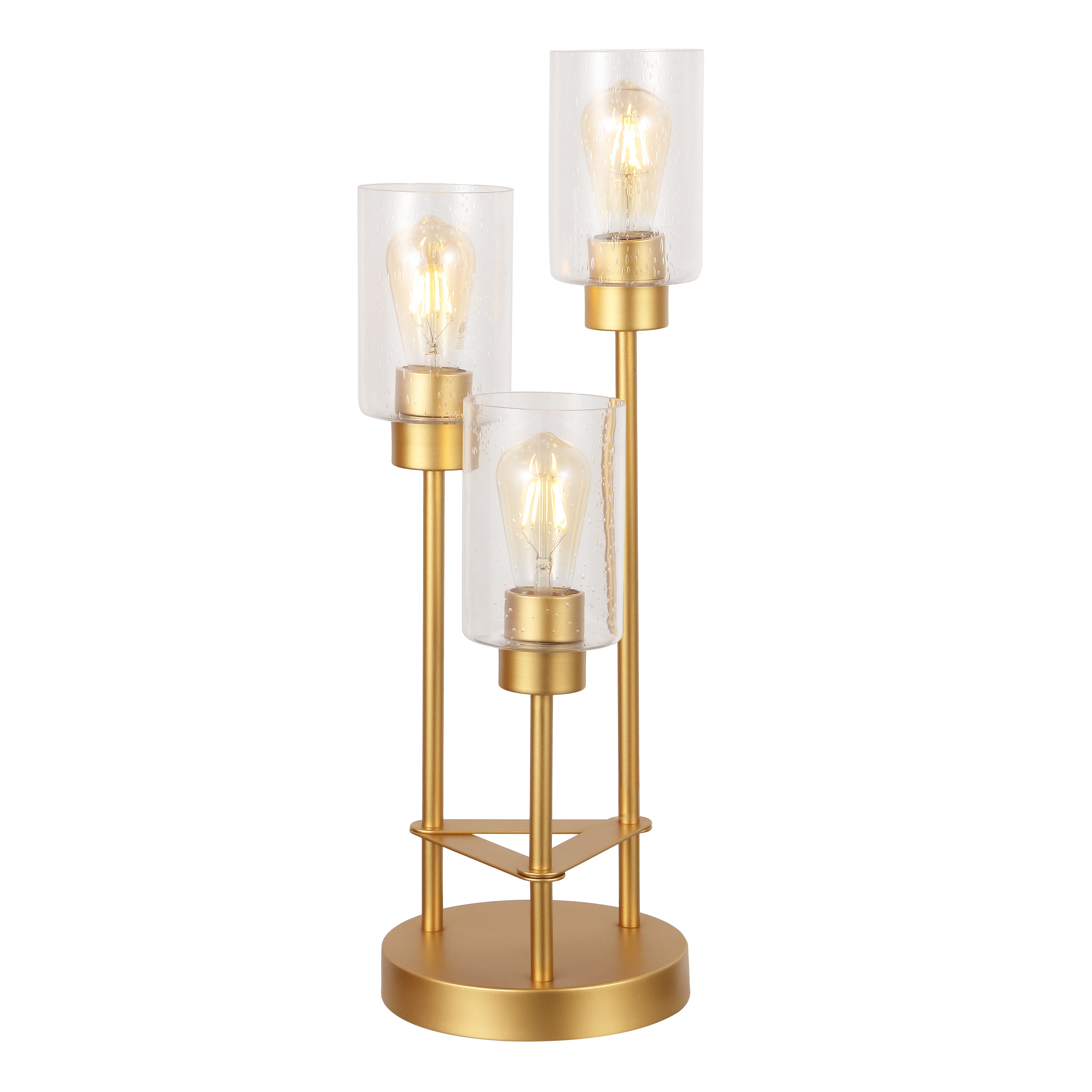 Axel 3-Light Modern Contemporary Metal/Seeded Glass Cluster LED Table Lamp