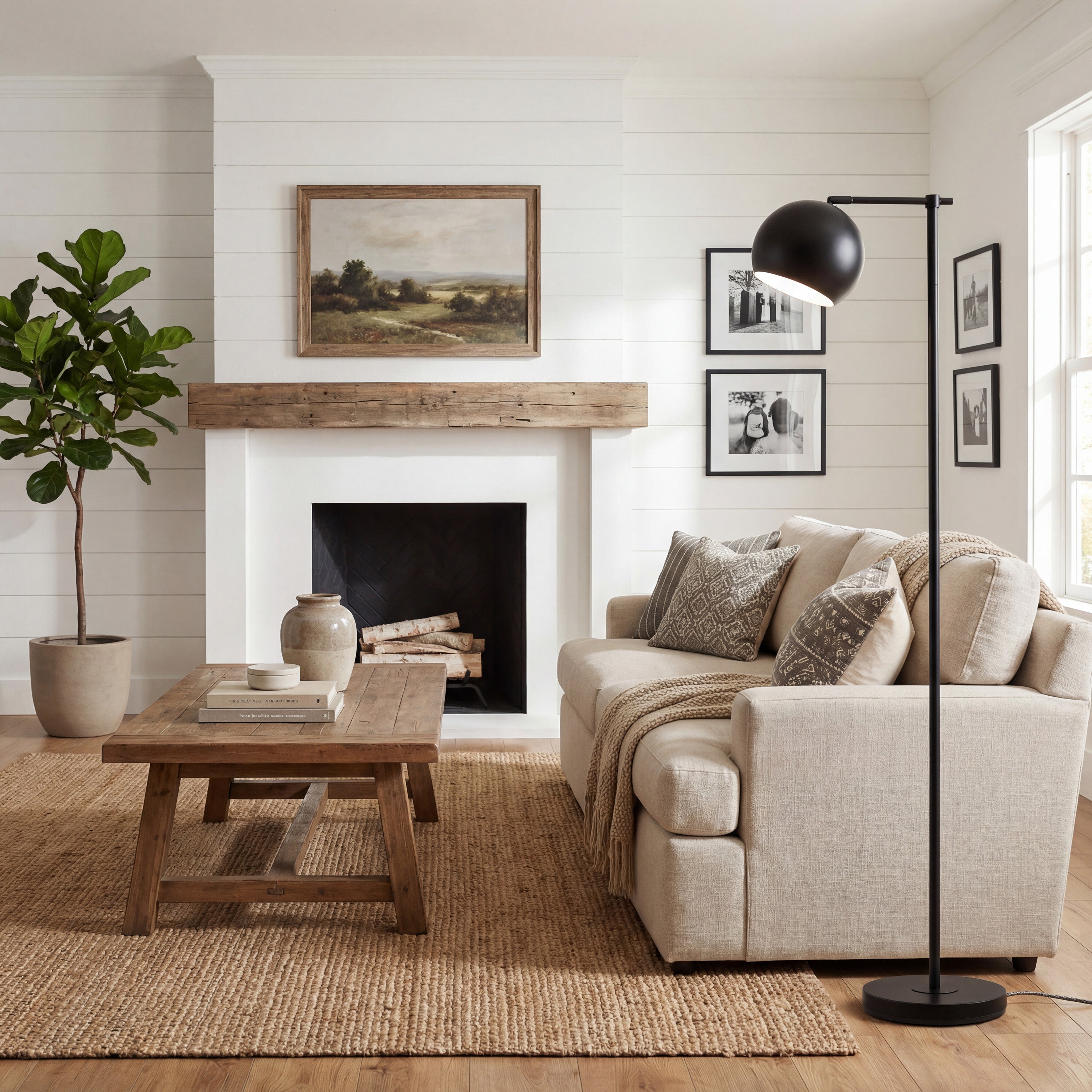Eva Modern Contemporary LED Floor Lamp with Metal Globe Shade