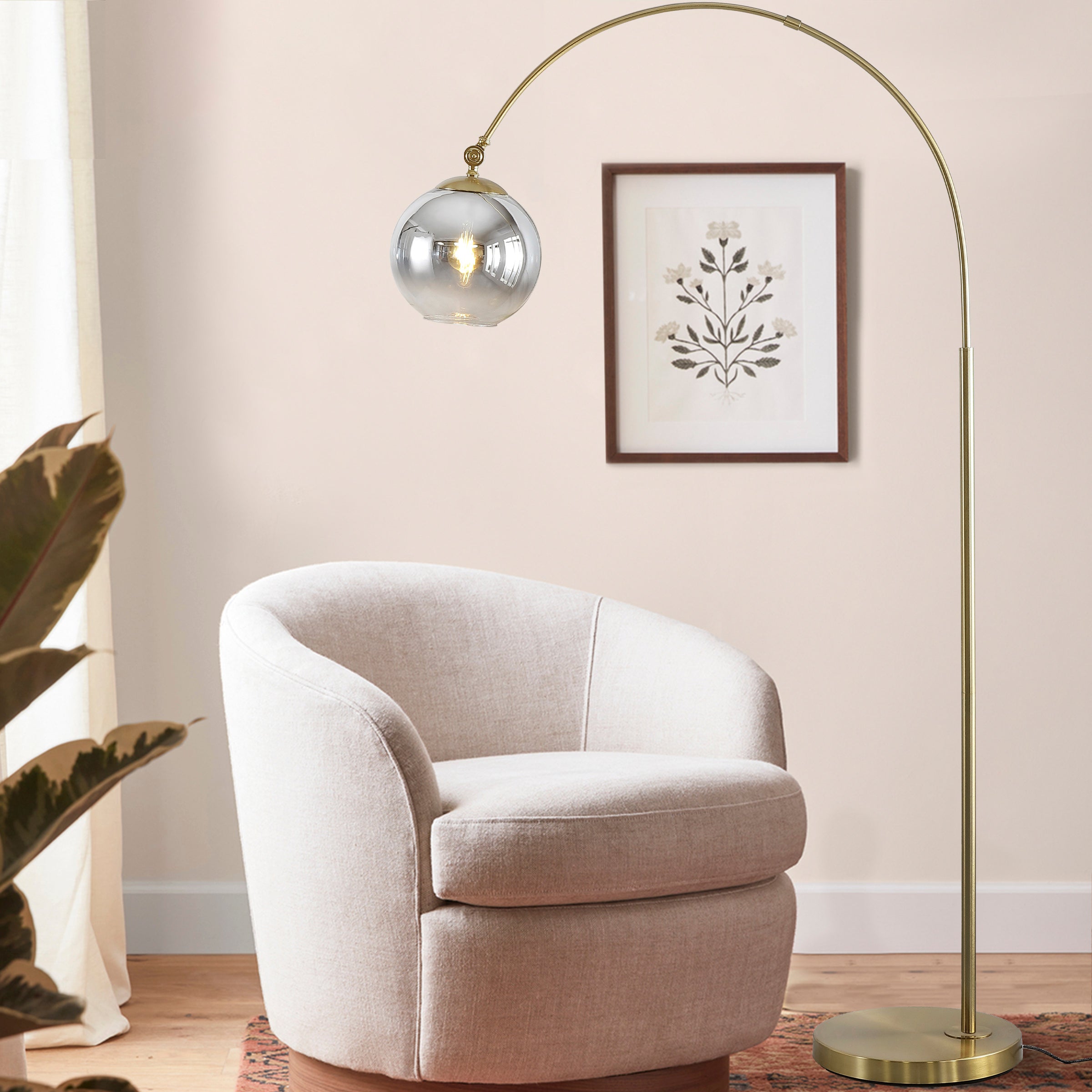 Nora Coastal Vintage Iron LED Floor Lamp