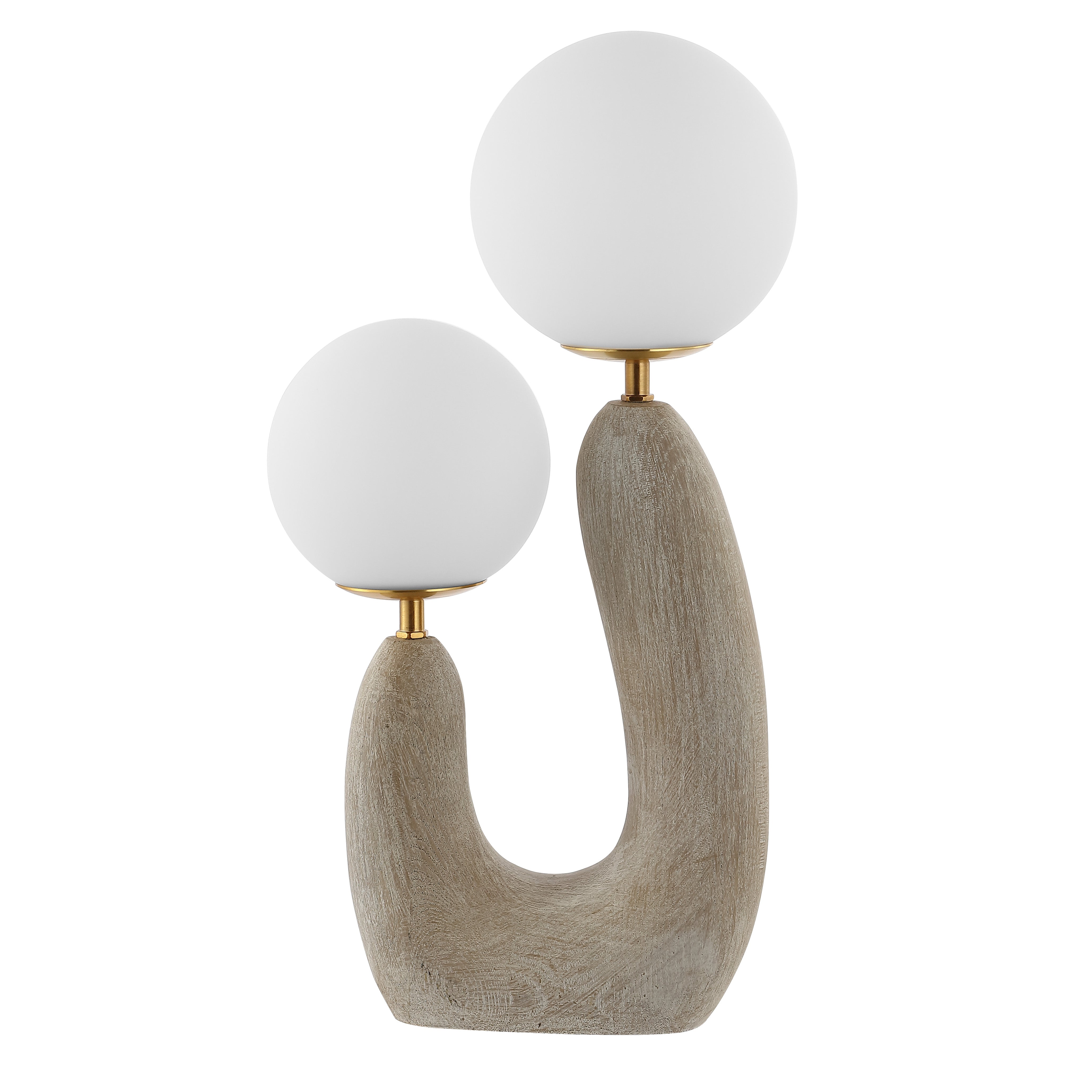 Oona 2-Light Mid-Century Scandinavian Resin/Iron/Frosted Glass Cactus LED Table Lamp